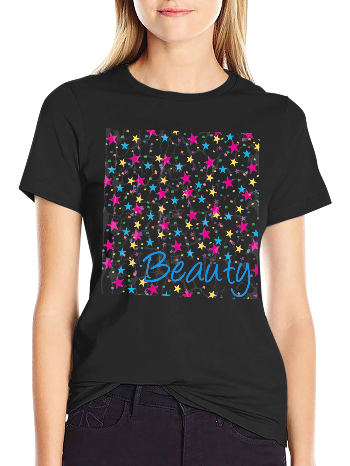 Beauty Starry Night Black T-Shirt