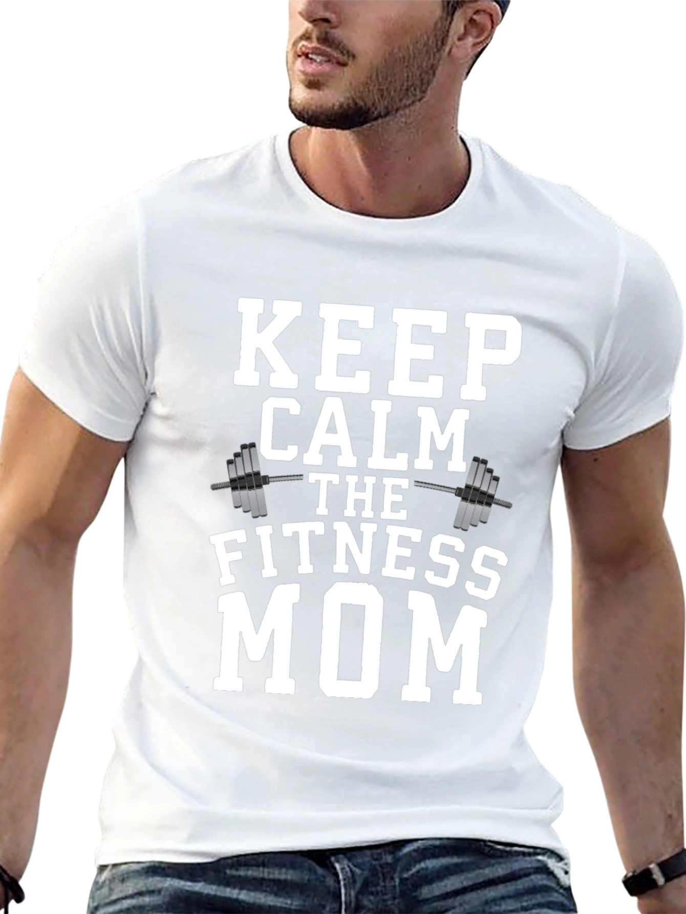 Keep Calm Fitness Mom Black T-Shirt