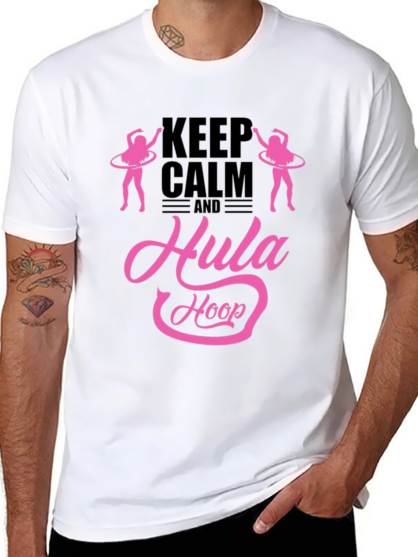 Keep Calm and Hula Hoop Black T-Shirt