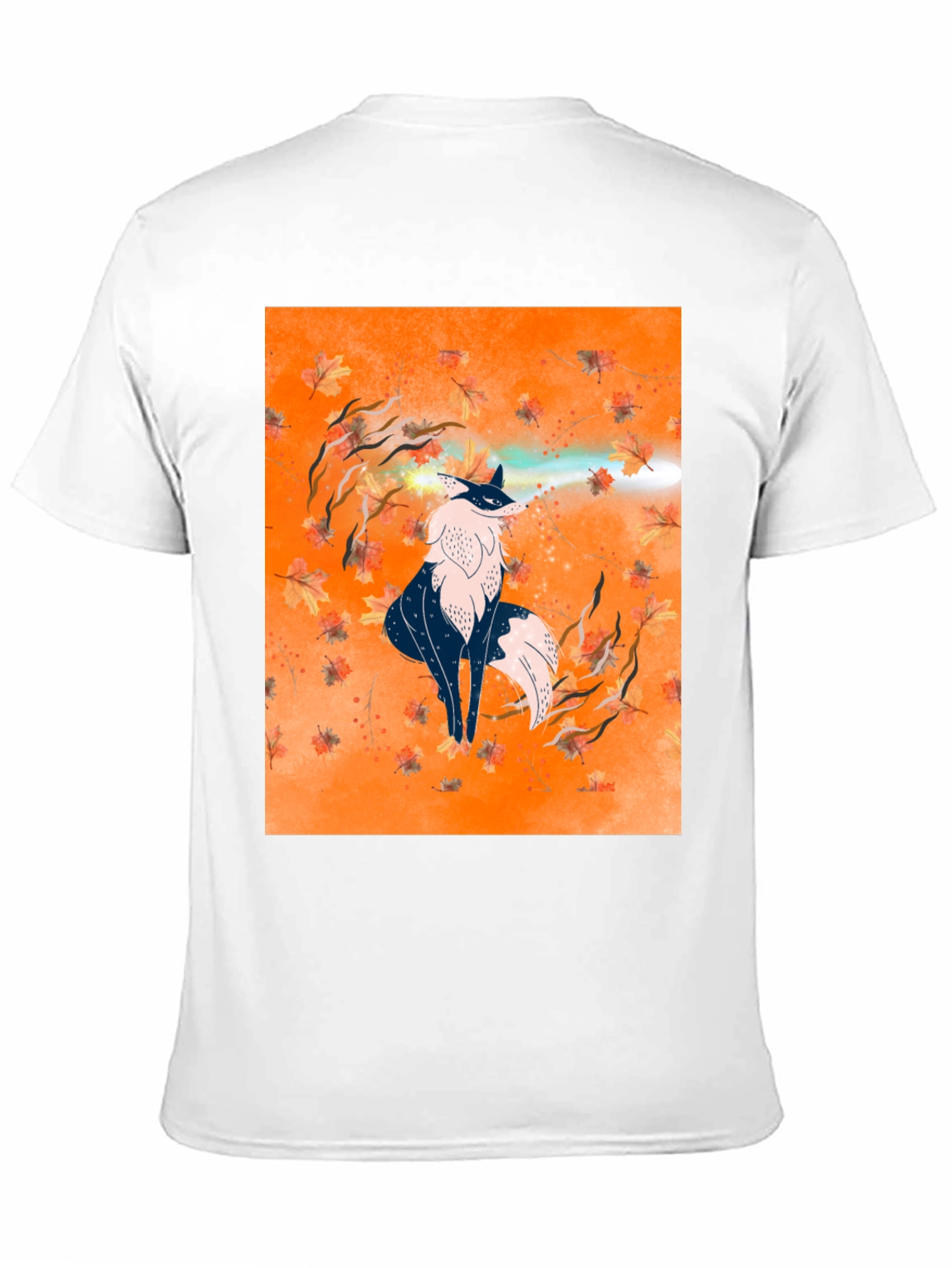 Fox Art Graphic Print Black Tee