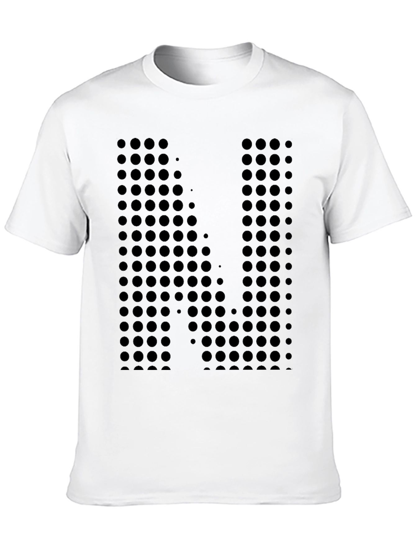 Abstract Dotted Letter N Black T-Shirt