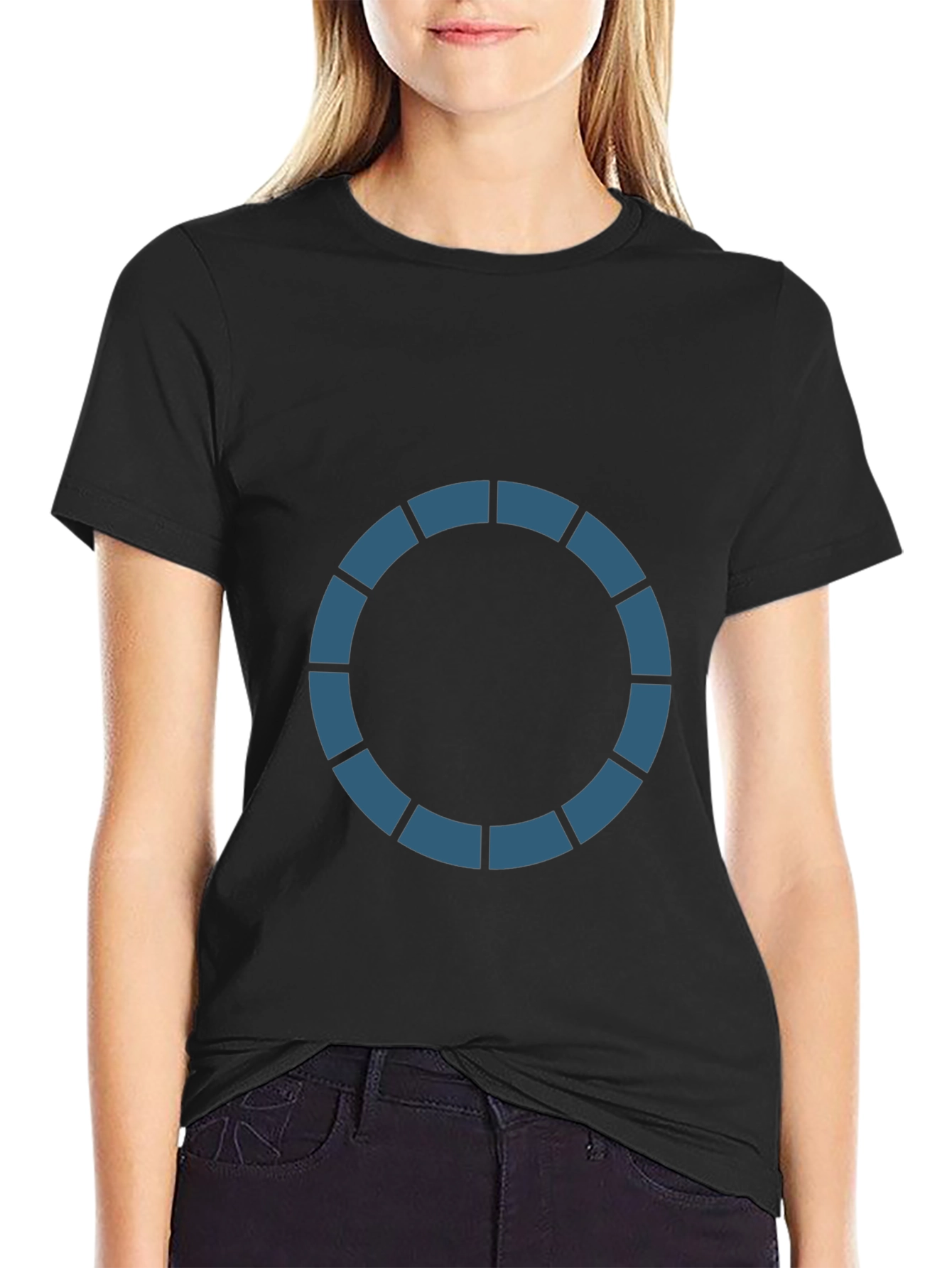 Geometric Circle Graphic Black T-Shirt