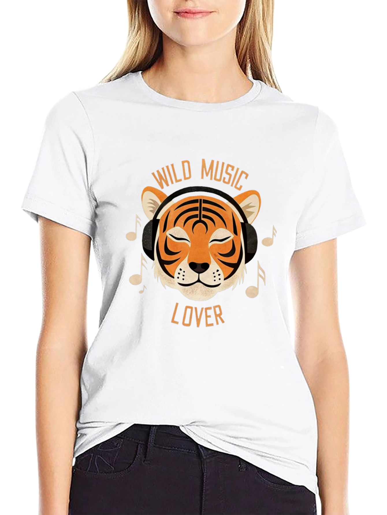 Wild Music Lover Tiger Graphic T-Shirt
