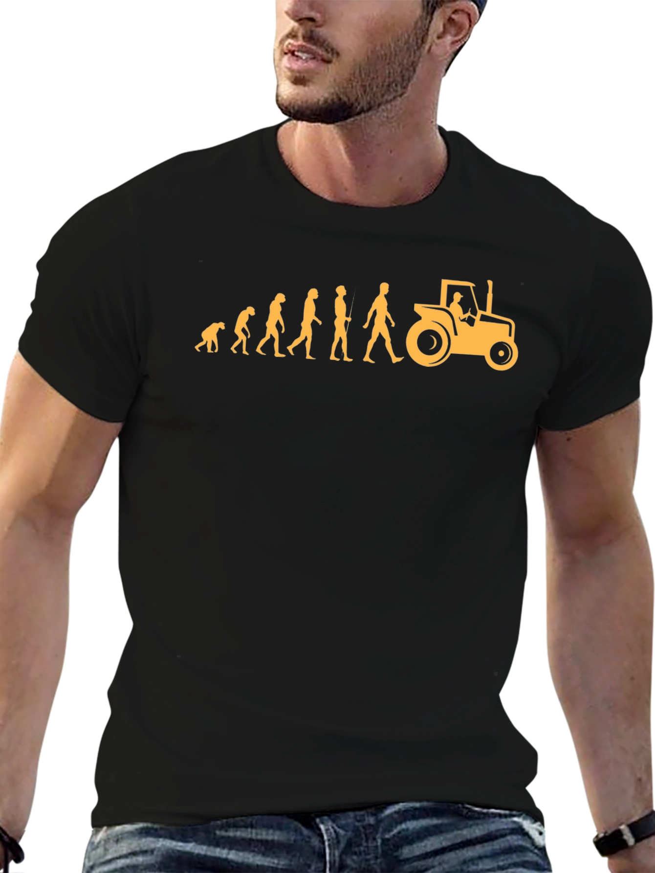 Evolution Farmer T-Shirt Funny Farming Tee
