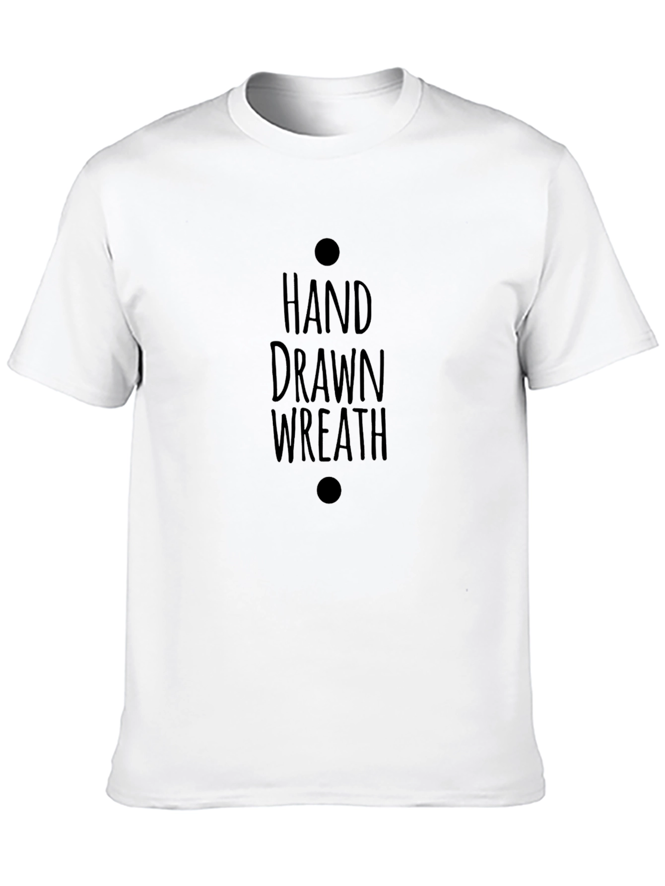 Hand Drawn Wreath Graphic Tee - Black T-Shirt