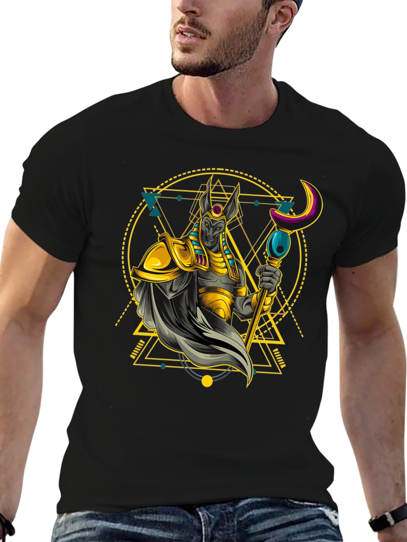 Anubis Graphic Tee - Egyptian God T-Shirt