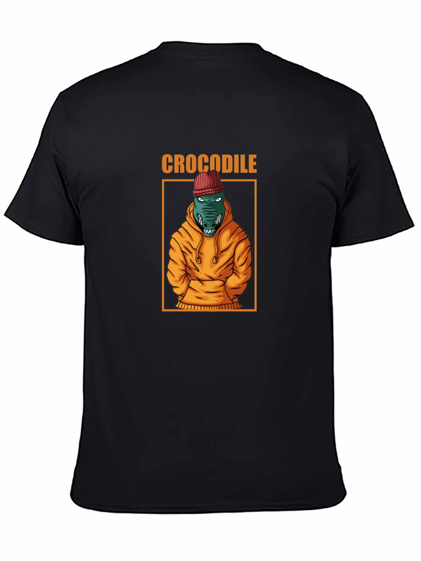 Cool Crocodile Graphic Tee - Black Cotton T-Shirt