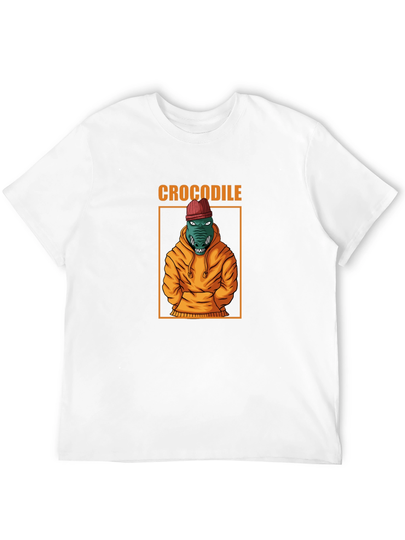 Cool Crocodile Graphic Tee - Black Cotton T-Shirt