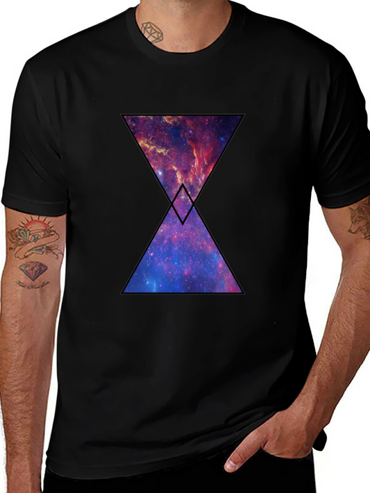 Galaxy Hourglass Graphic T-Shirt - Black