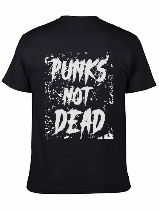 Punks Not Dead Graphic T-Shirt - Black Cotton Tee