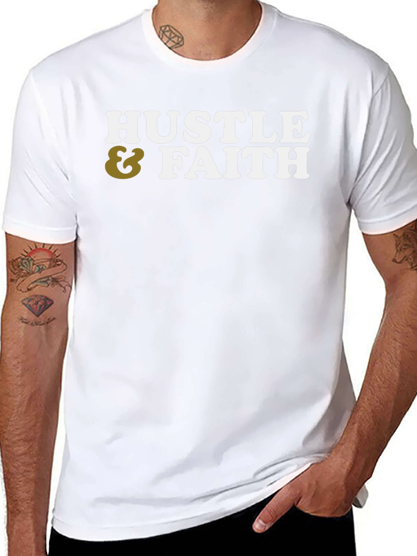 Hustle & Faith Graphic Tee - Casual Cotton T-Shirt