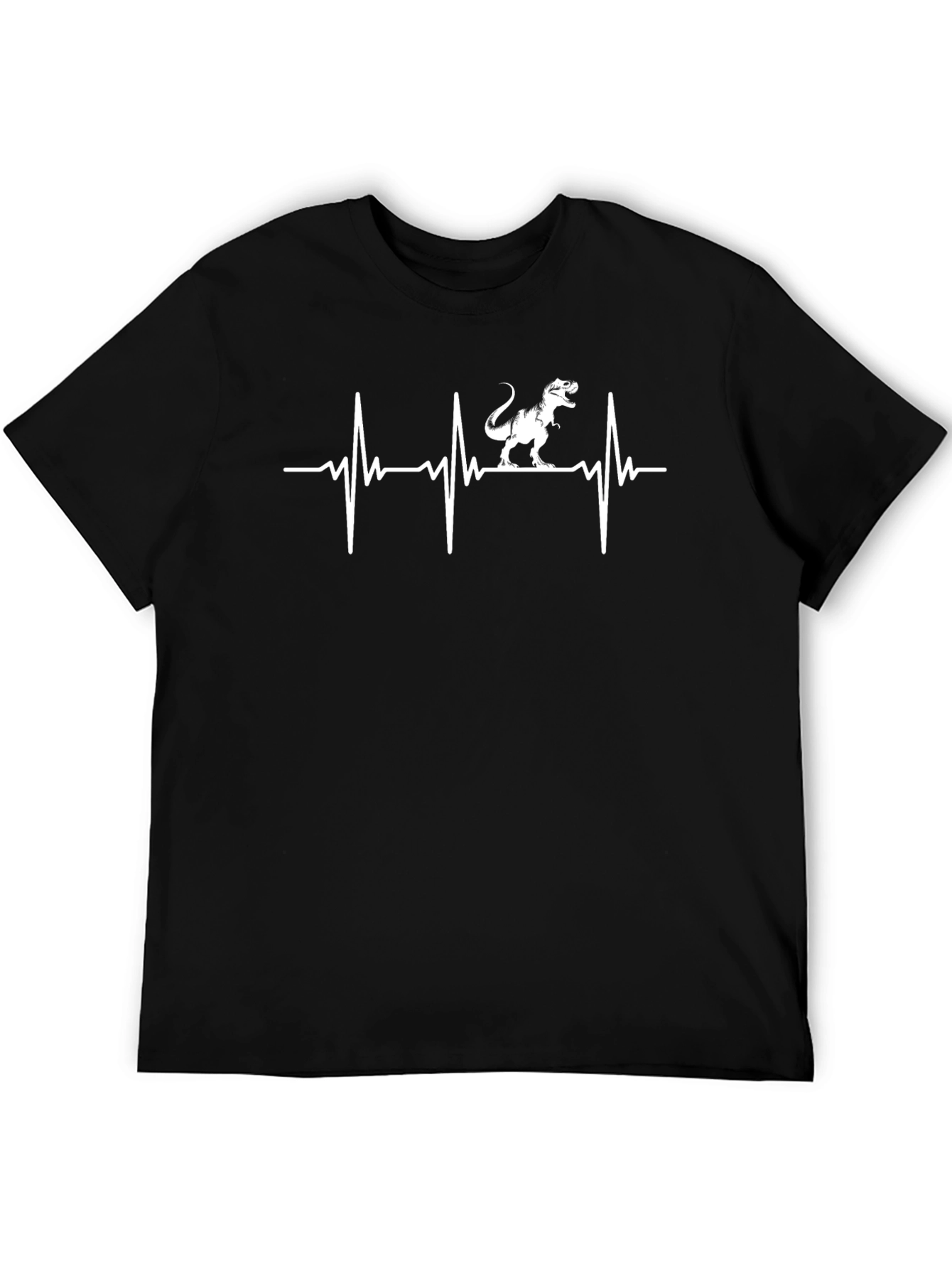 Dino Heartbeat T-Shirt - Black Graphic Tee
