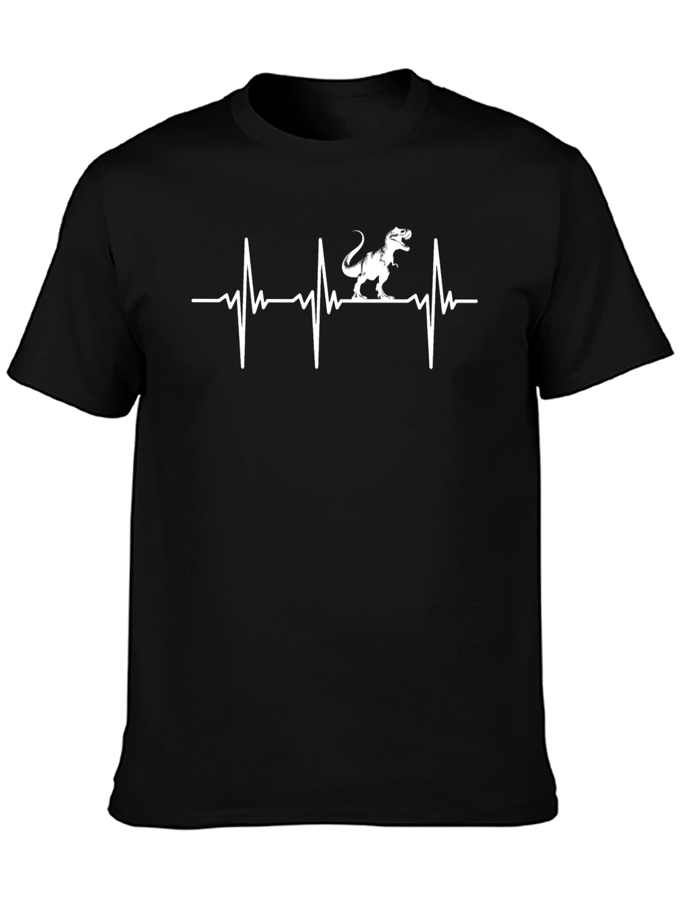 Dino Heartbeat T-Shirt - Black Graphic Tee