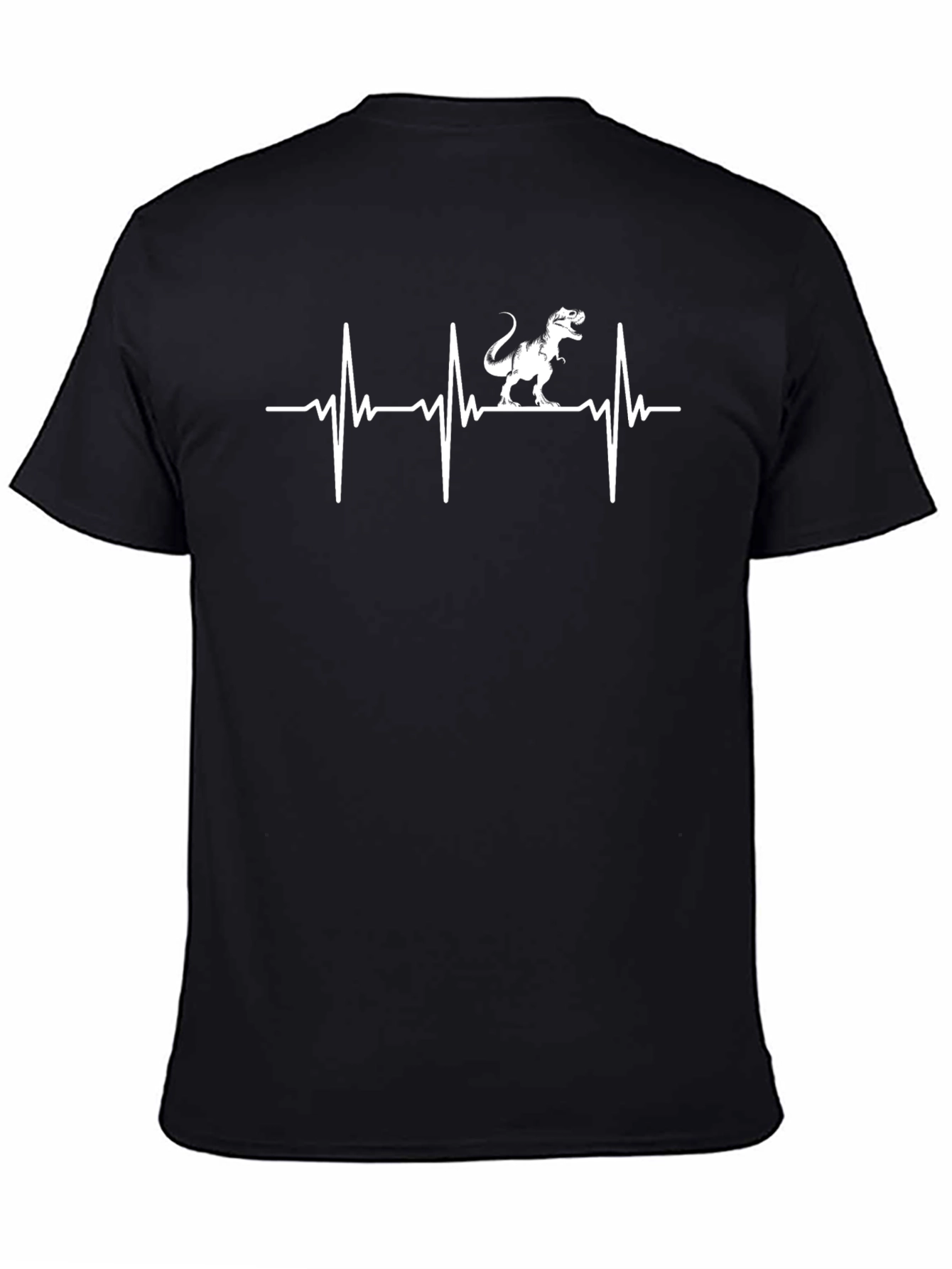 Dino Heartbeat T-Shirt - Black Graphic Tee