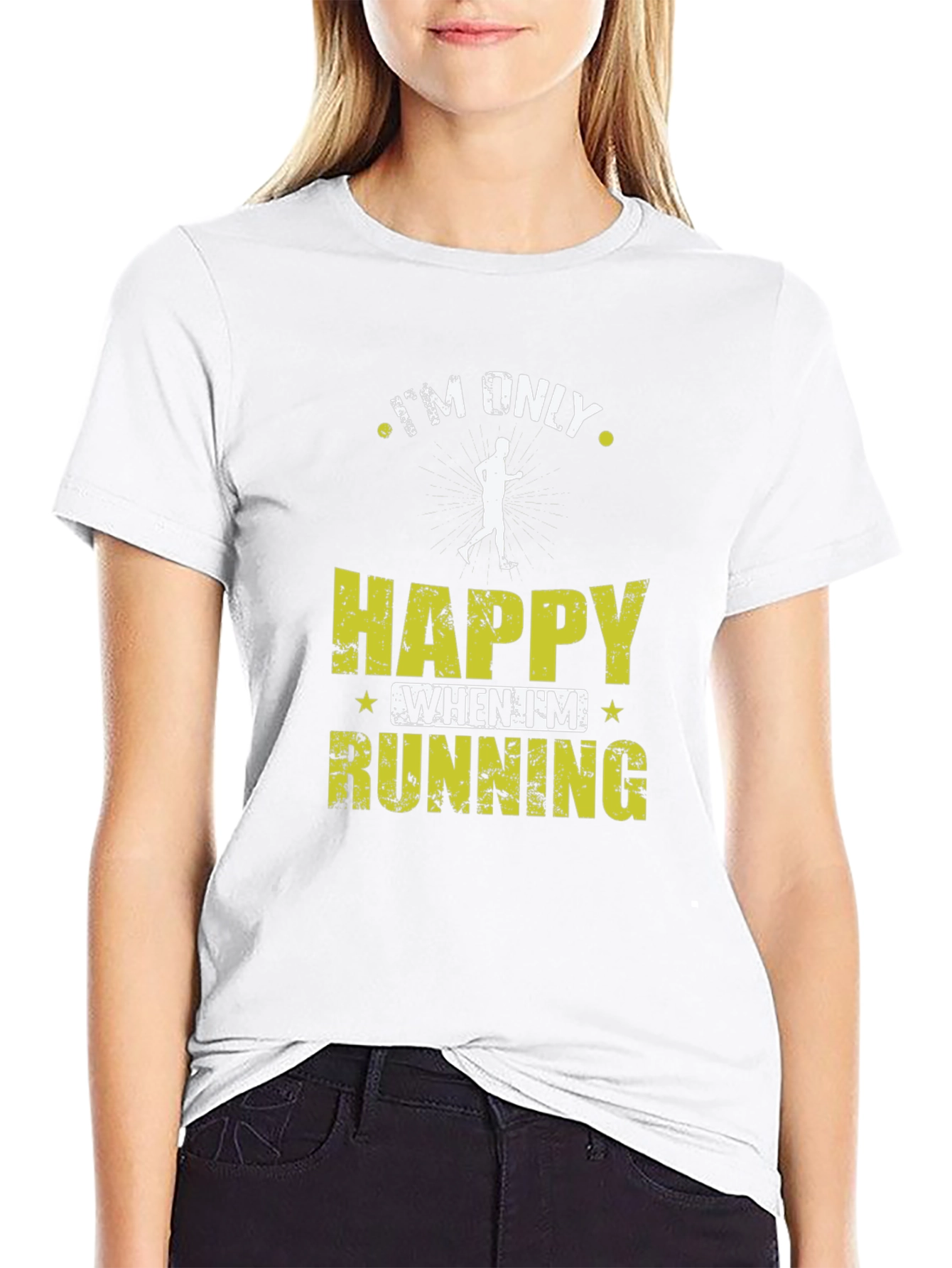 Im Only Happy When Im Running Black T-Shirt