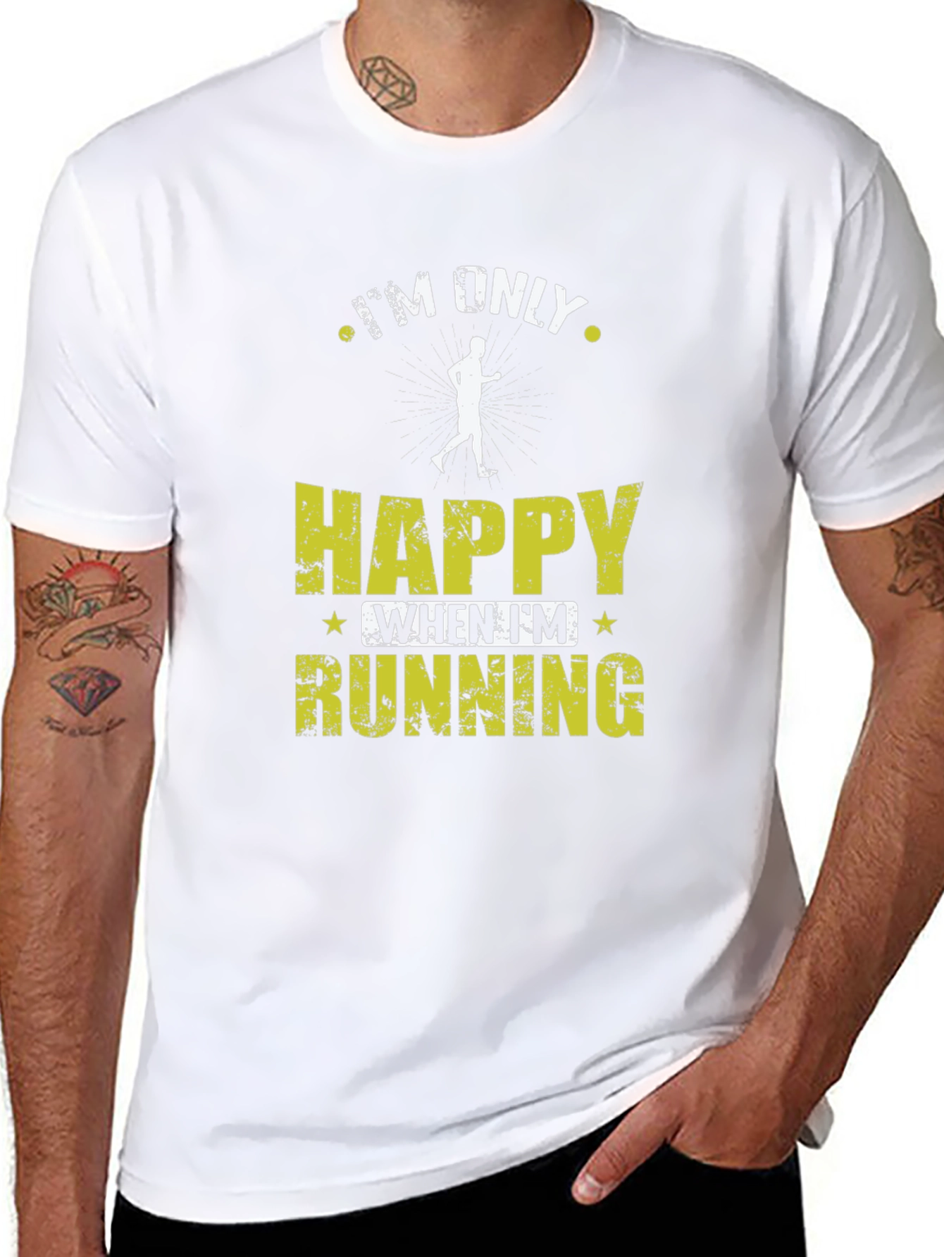 Im Only Happy When Im Running Black T-Shirt
