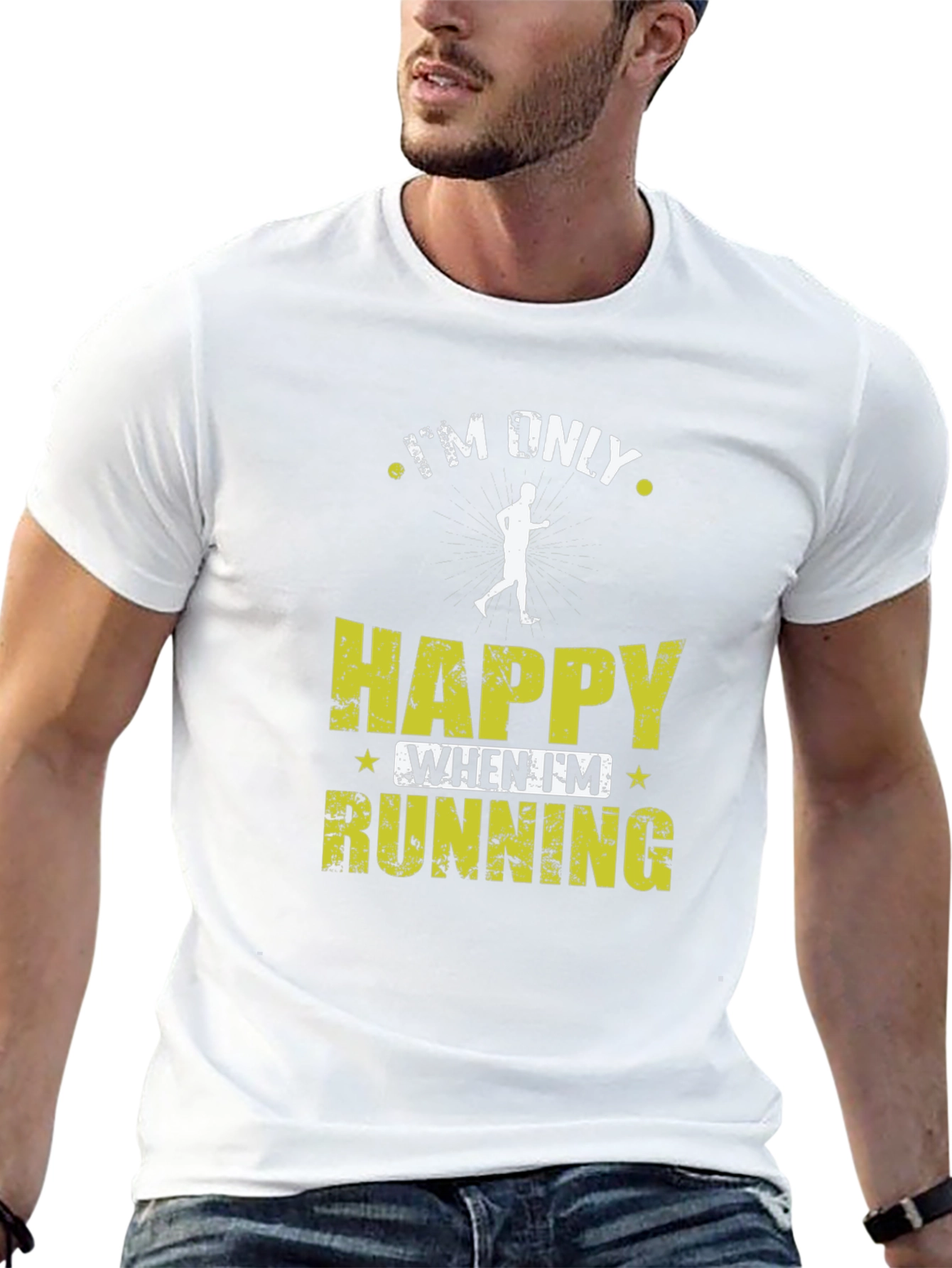 Im Only Happy When Im Running Black T-Shirt