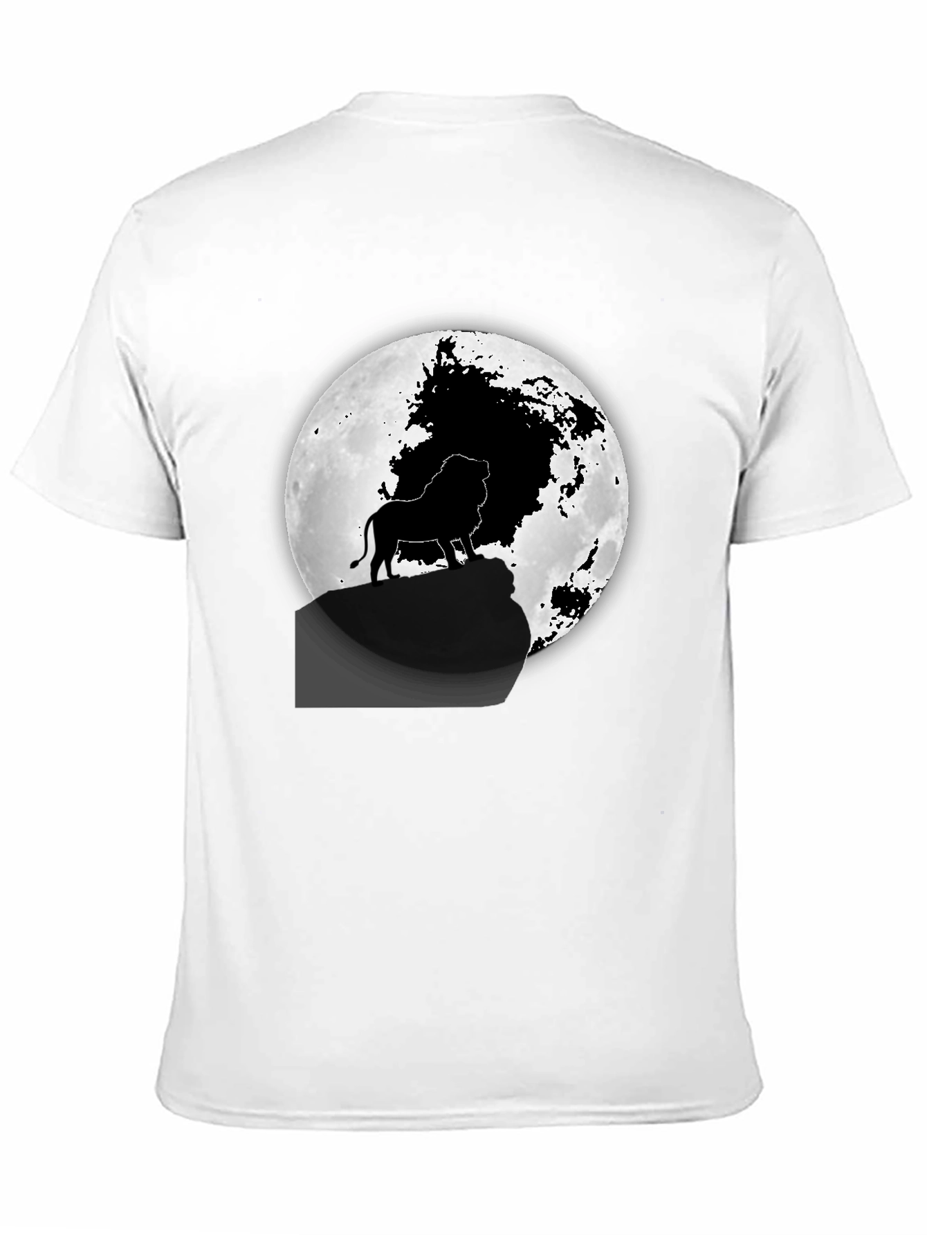 Lion King Moon Graphic Tee - Black Cotton T-Shirt