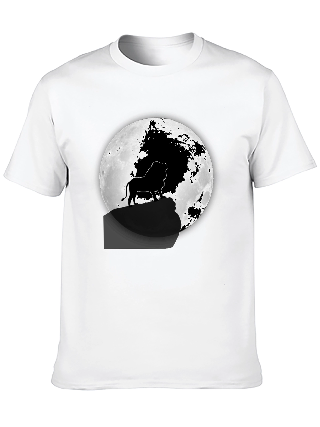 Lion King Moon Graphic Tee - Black Cotton T-Shirt