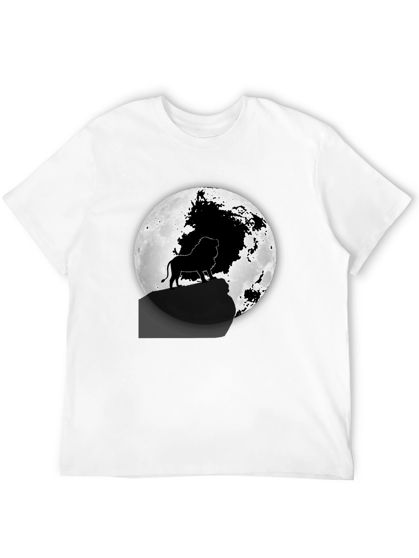 Lion King Moon Graphic Tee - Black Cotton T-Shirt