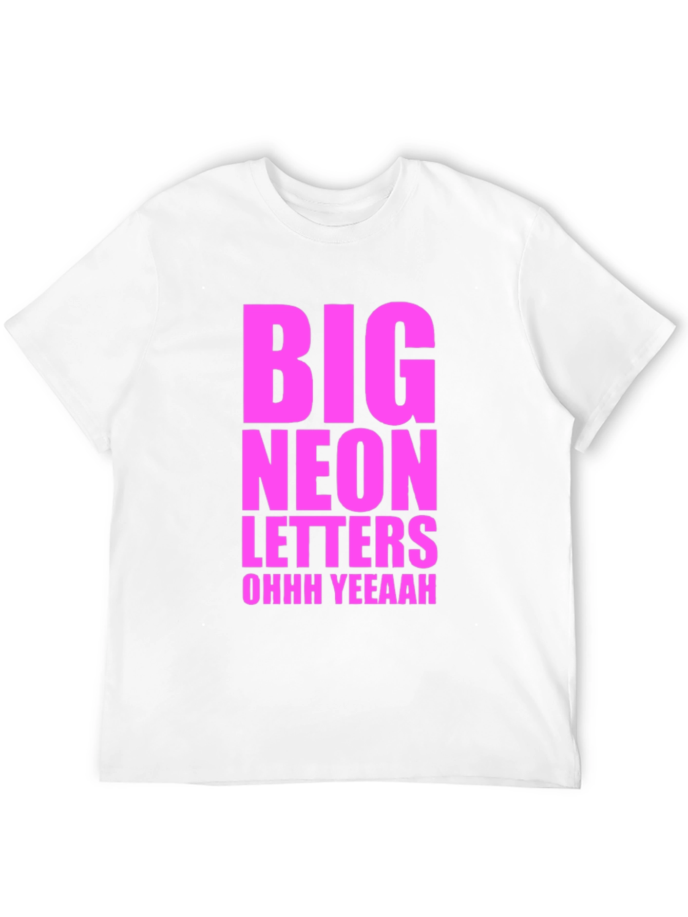 Big Neon Letters Graphic Tee - Black Cotton T-Shirt