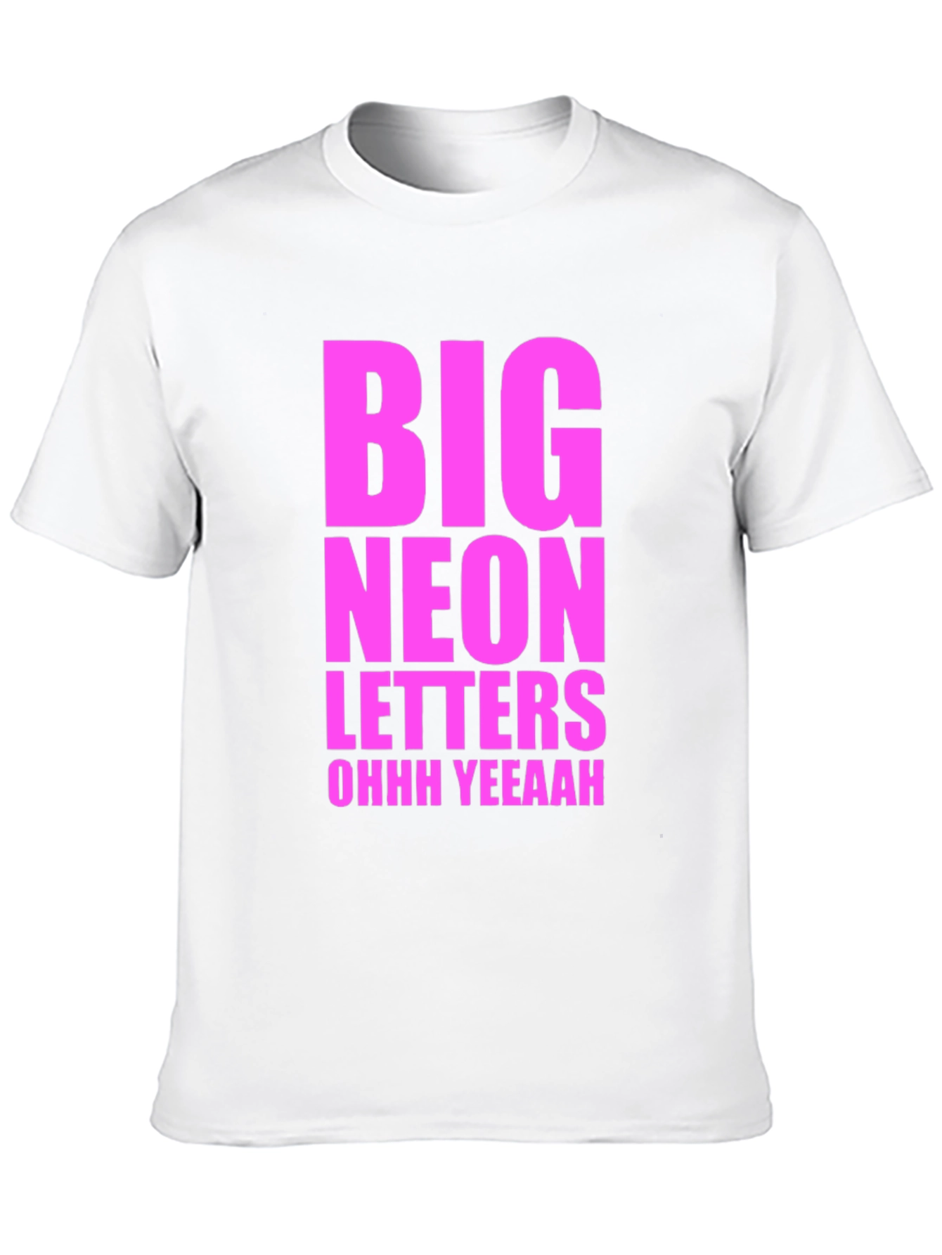 Big Neon Letters Graphic Tee - Black Cotton T-Shirt