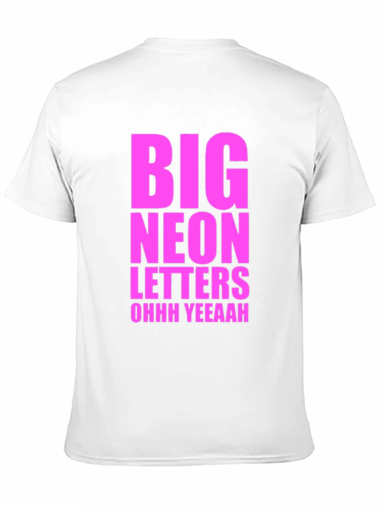Big Neon Letters Graphic Tee - Black Cotton T-Shirt