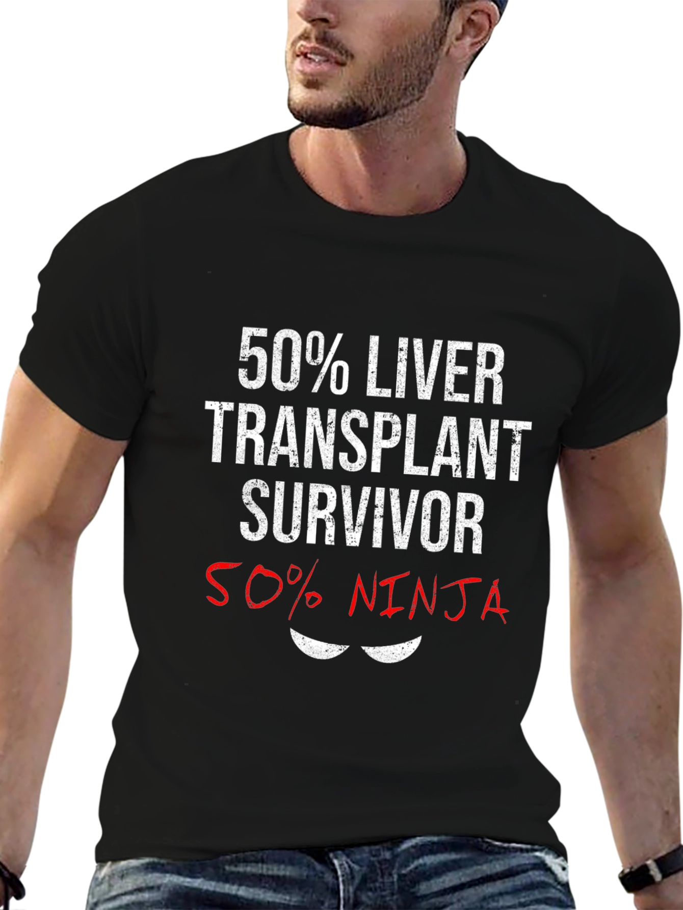 Liver Transplant Survivor Ninja Graphic T-Shirt