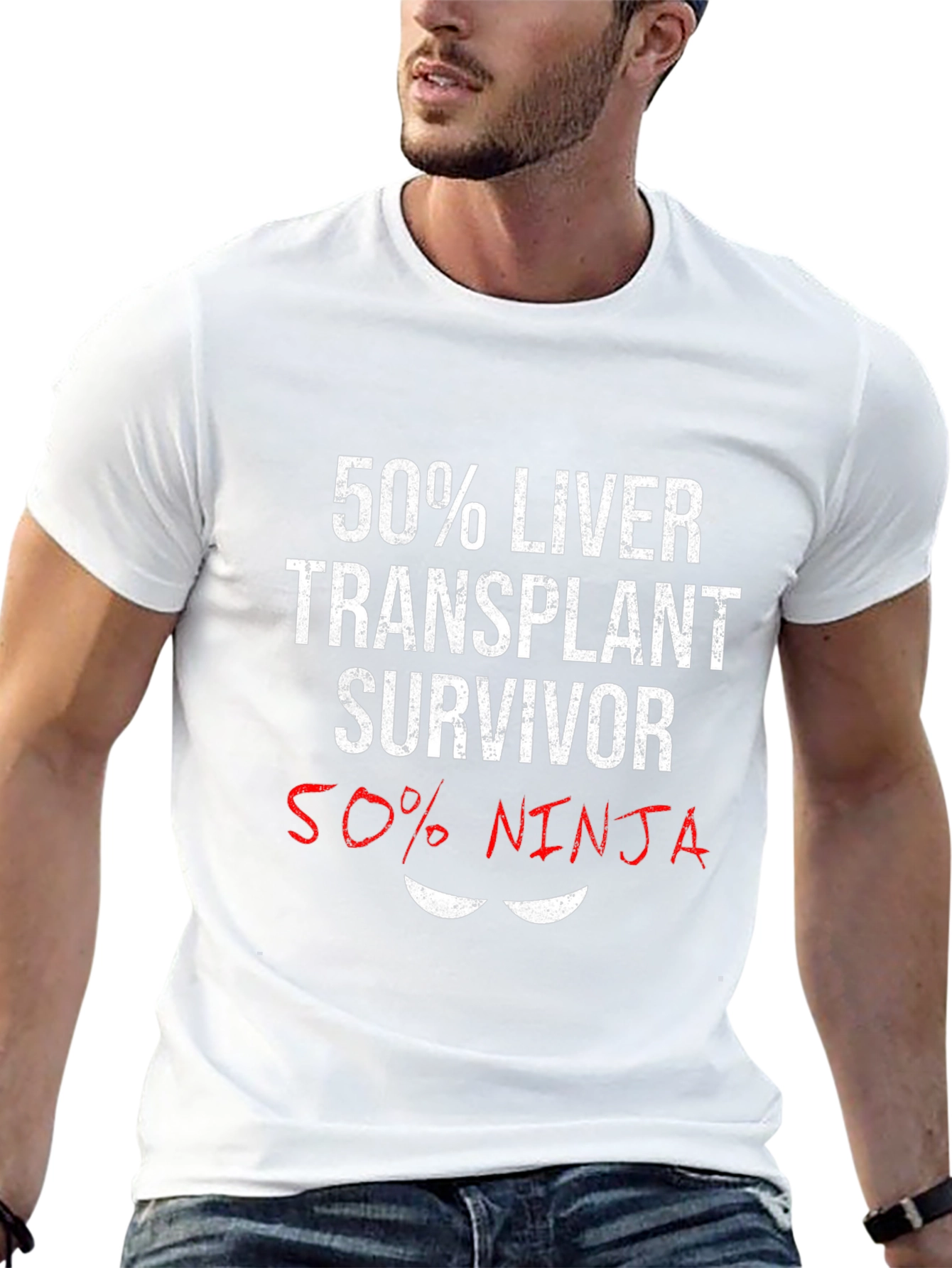 Liver Transplant Survivor Ninja Graphic T-Shirt