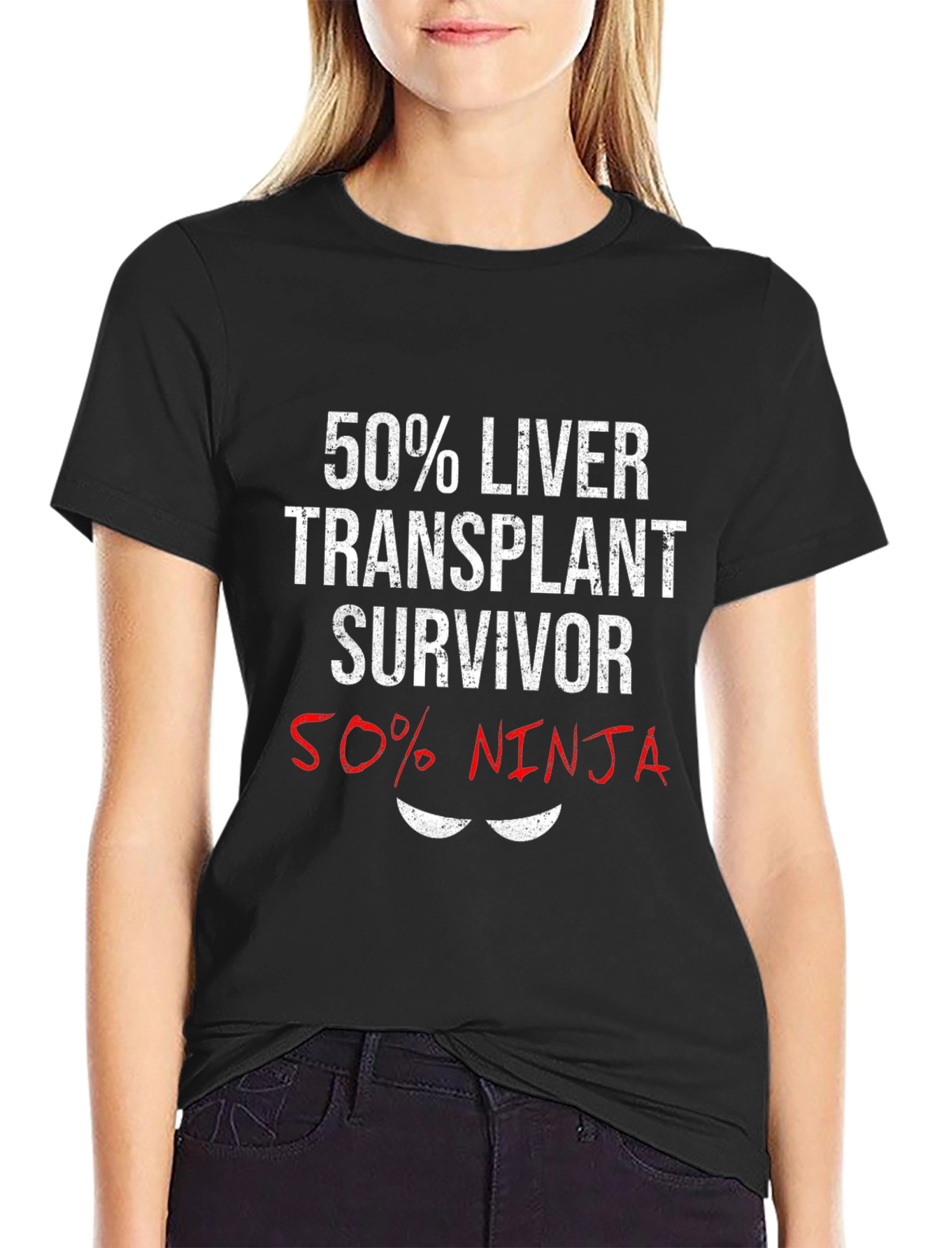 Liver Transplant Survivor Ninja Graphic T-Shirt