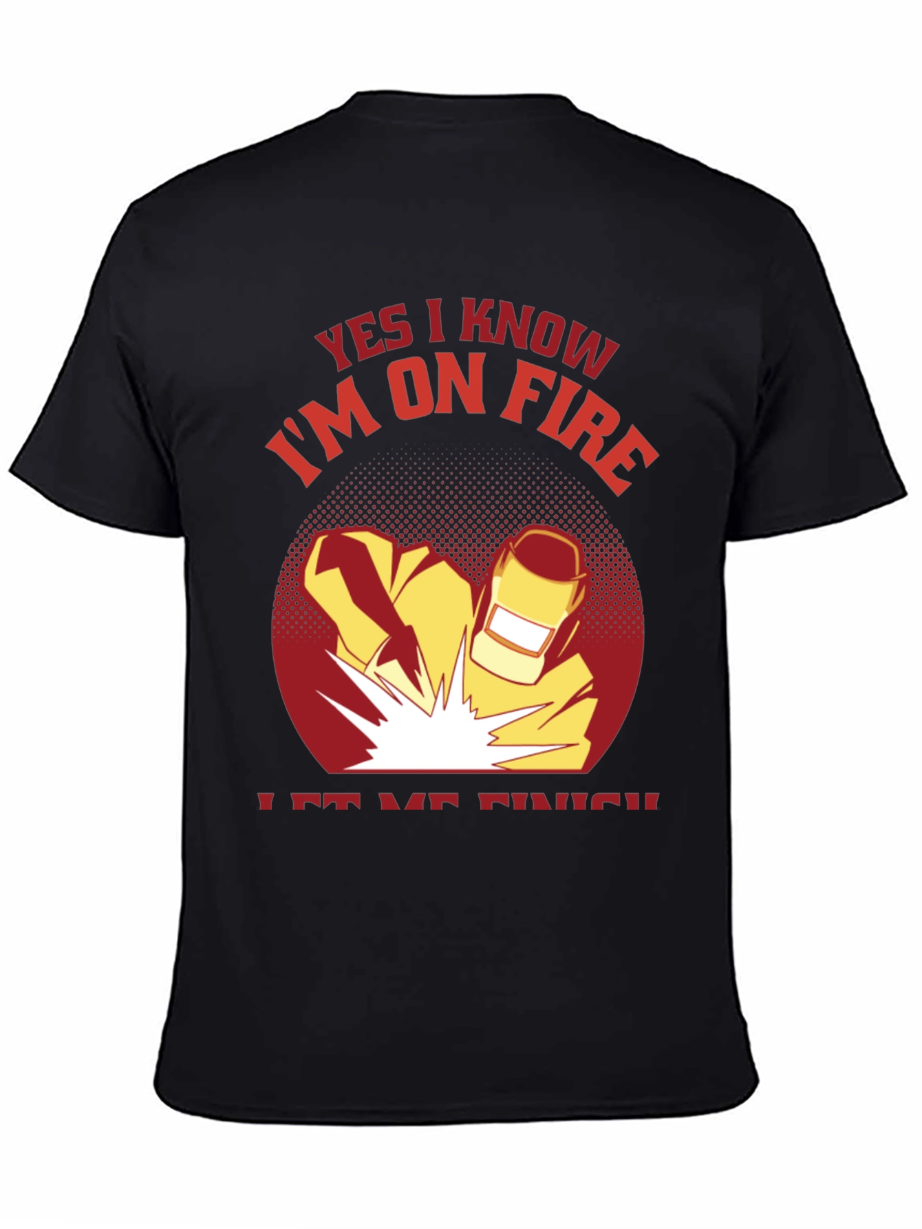 Welder On Fire Black T-Shirt
