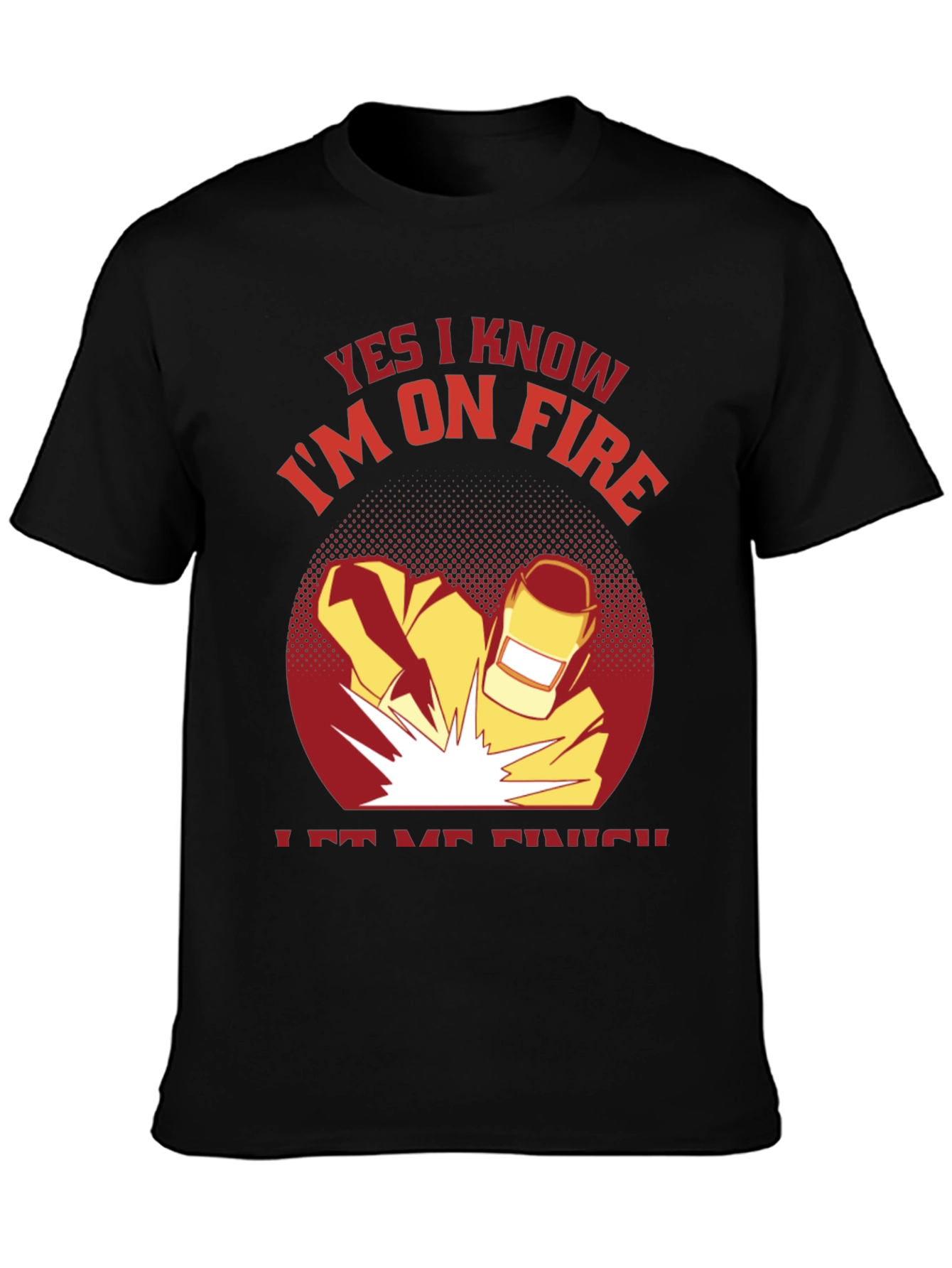 Welder On Fire Black T-Shirt