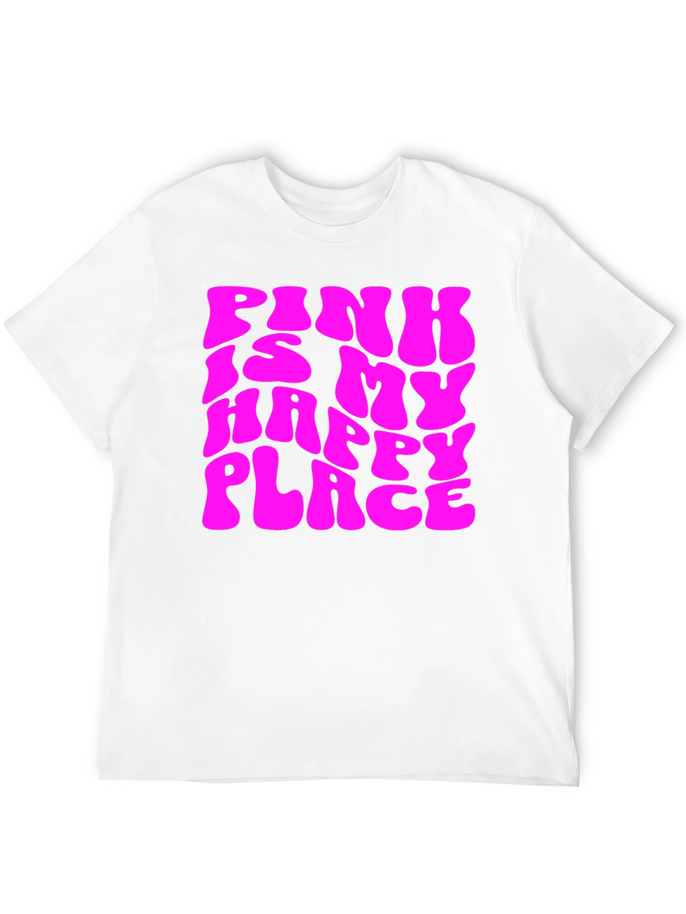 Pink Is My Happy Place Graphic Tee - Black