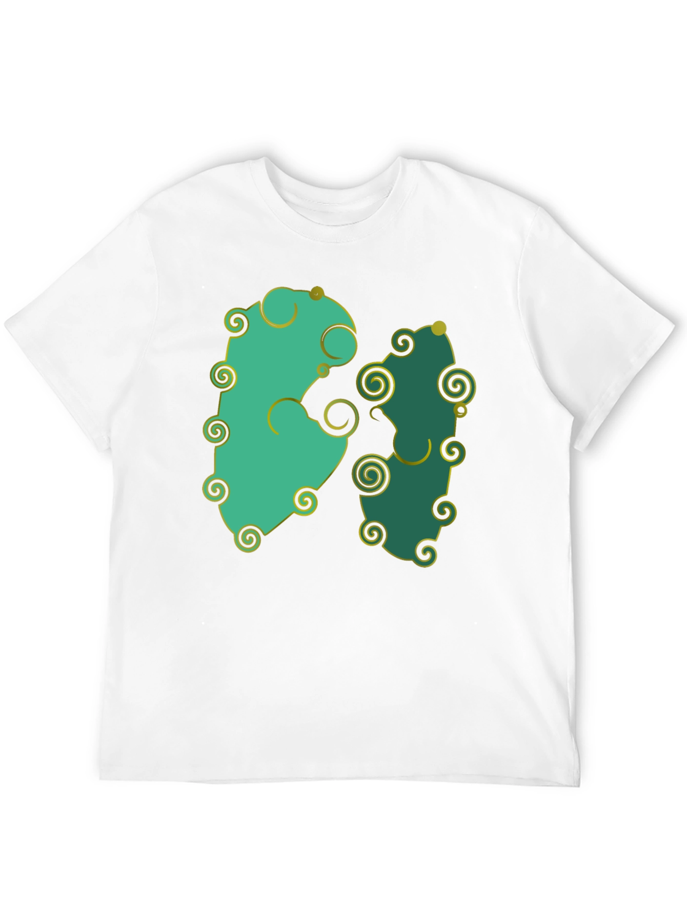 Whimsical Swirl Design Black T-Shirt