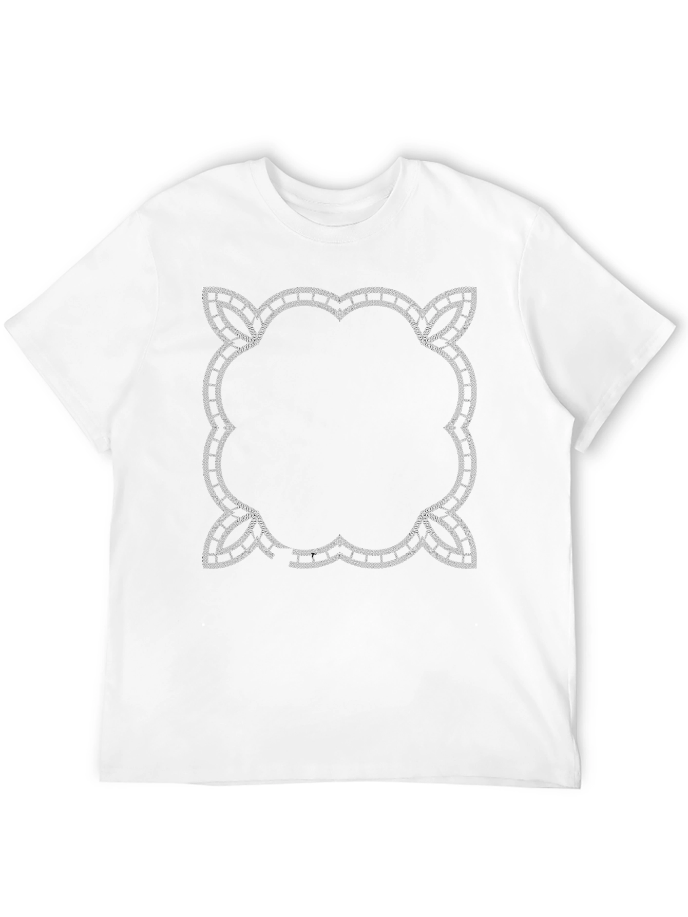 Mens Black T-Shirt with Intricate Geometric Design