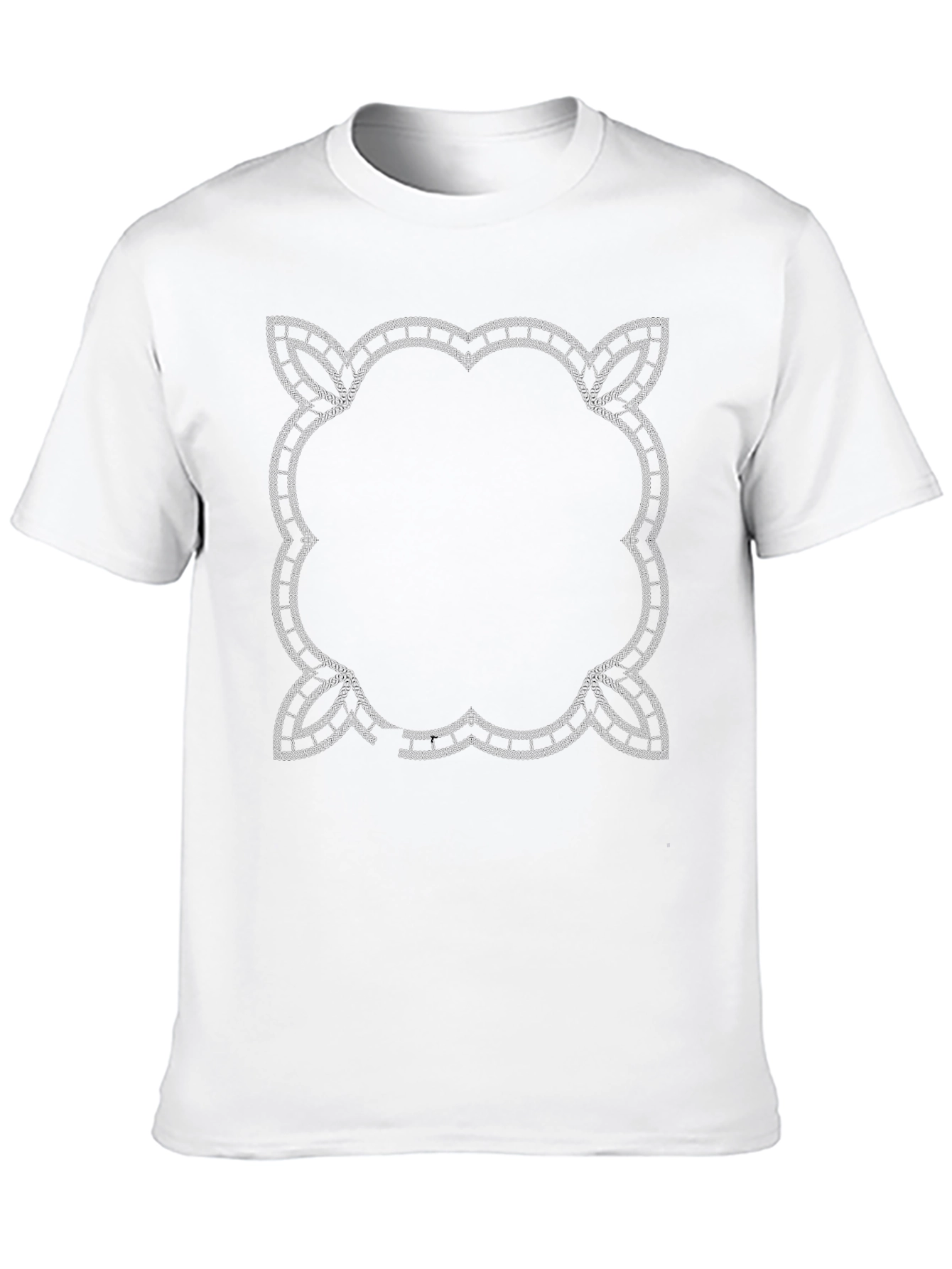 Mens Black T-Shirt with Intricate Geometric Design