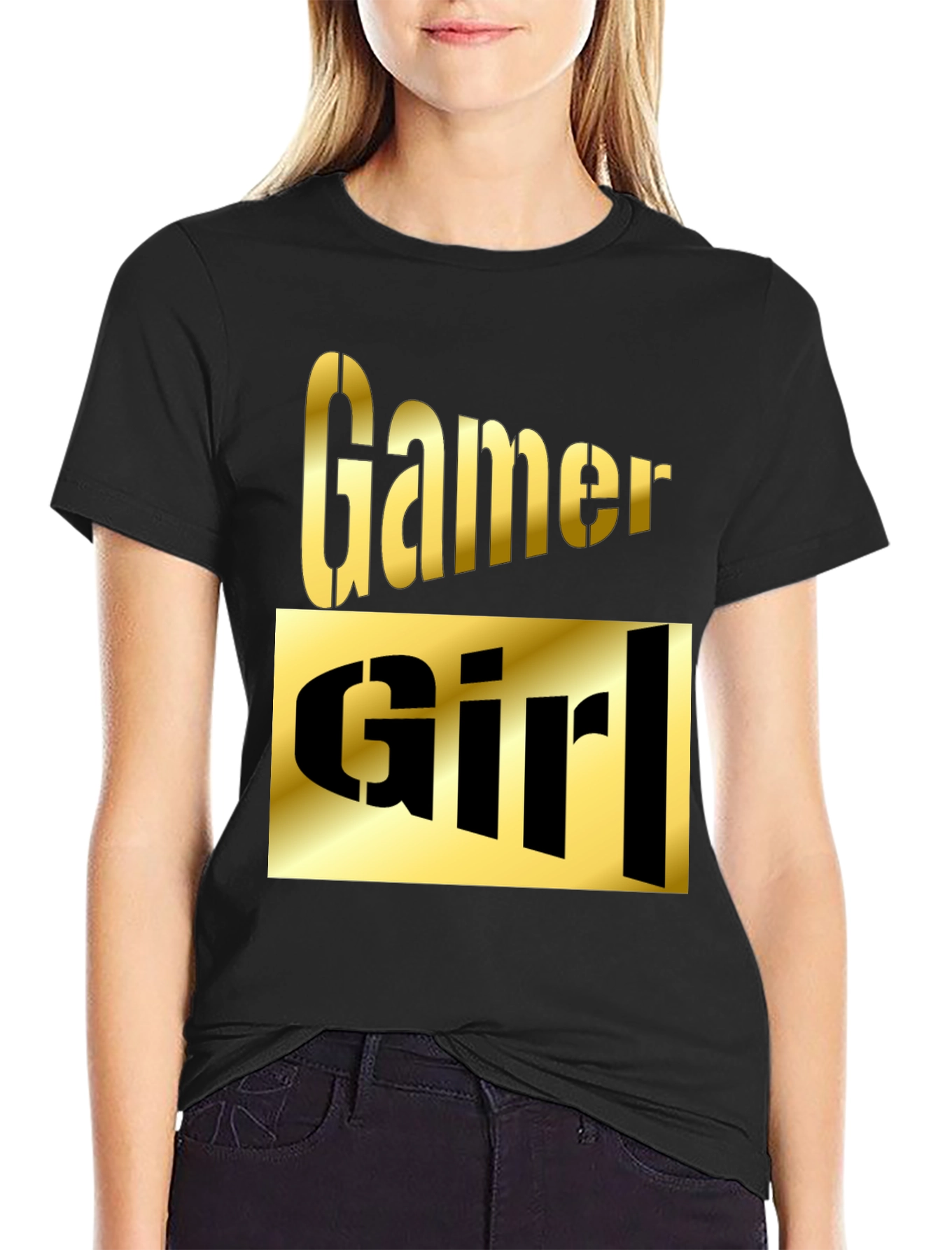 Gamer Girl Graphic T-Shirt - Black
