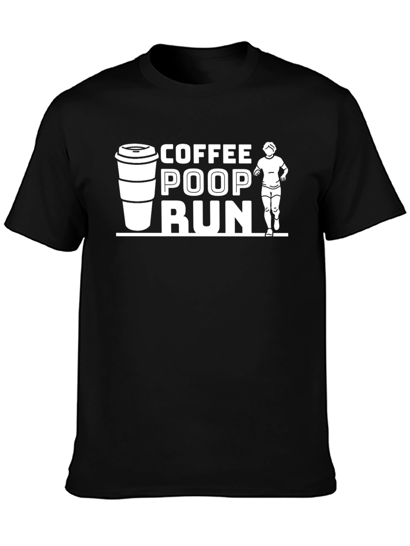 Coffee Poop Run Black Graphic T-Shirt