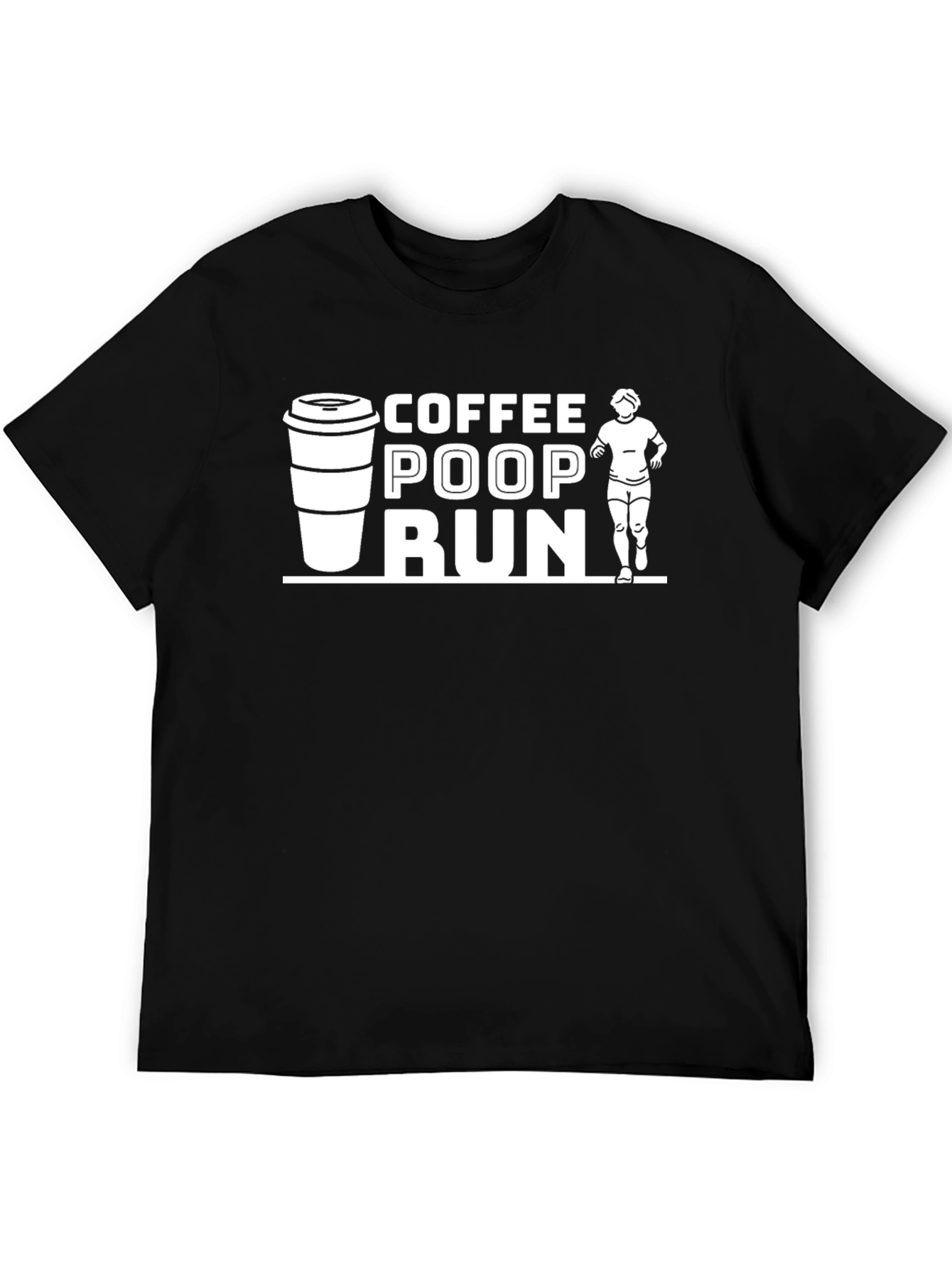 Coffee Poop Run Black Graphic T-Shirt