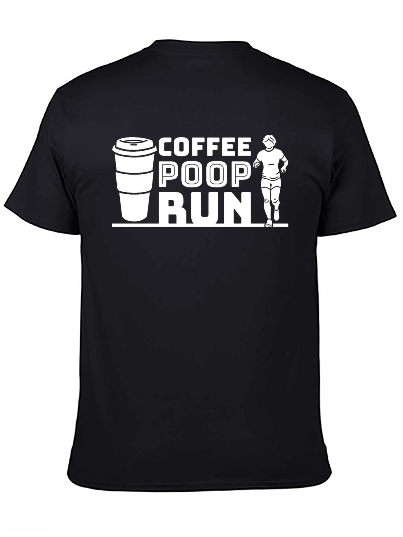 Coffee Poop Run Black Graphic T-Shirt