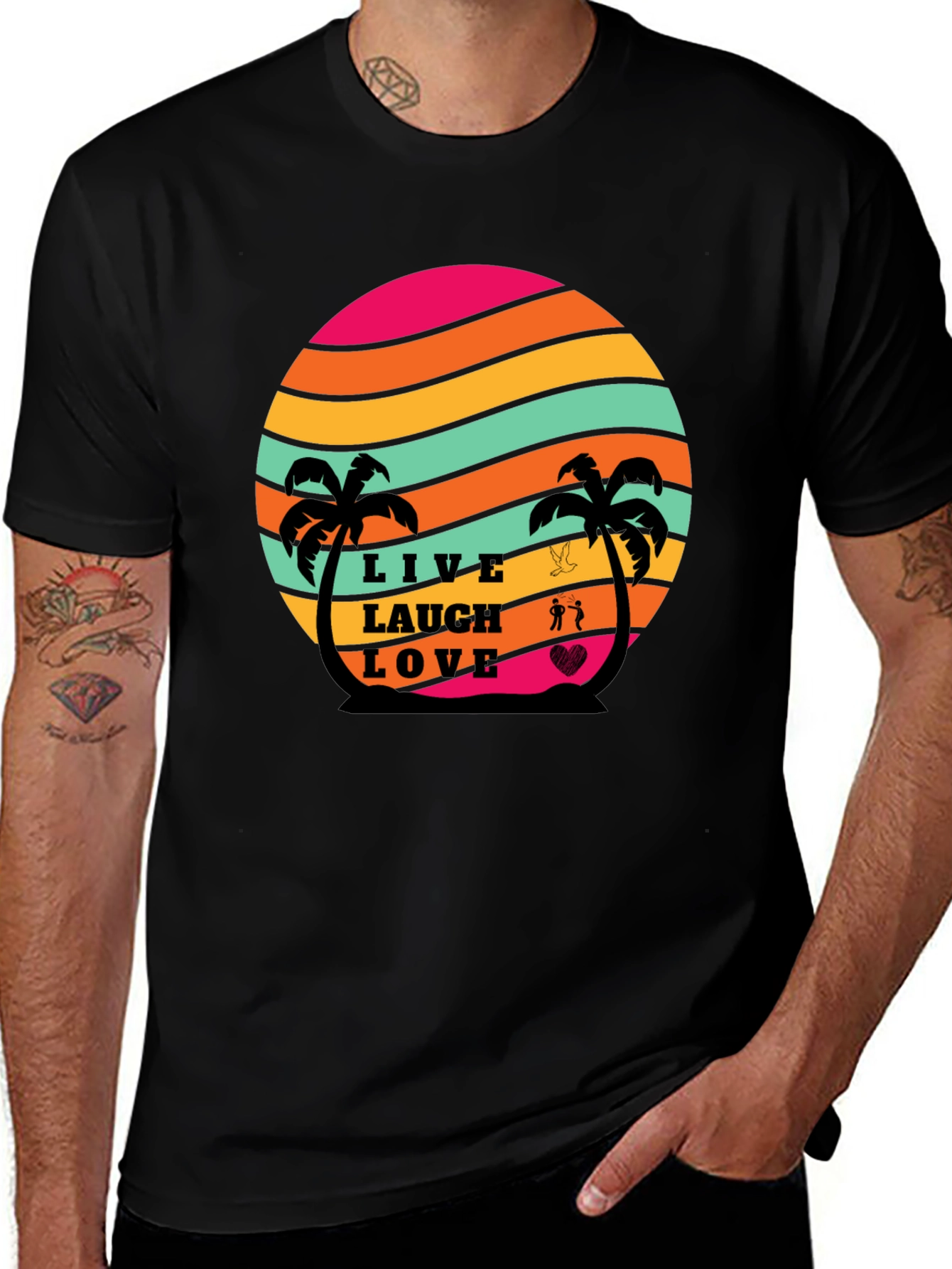 Live Laugh Love Retro Sunset T-Shirt