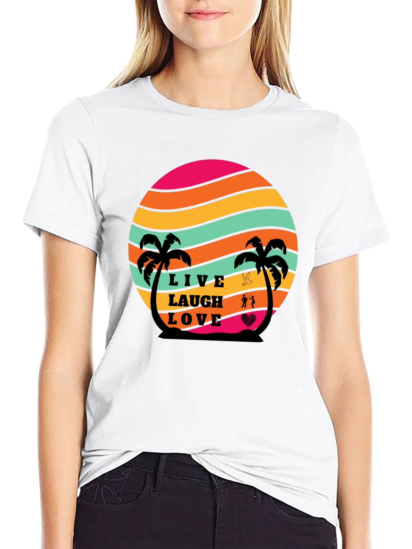 Live Laugh Love Retro Sunset T-Shirt