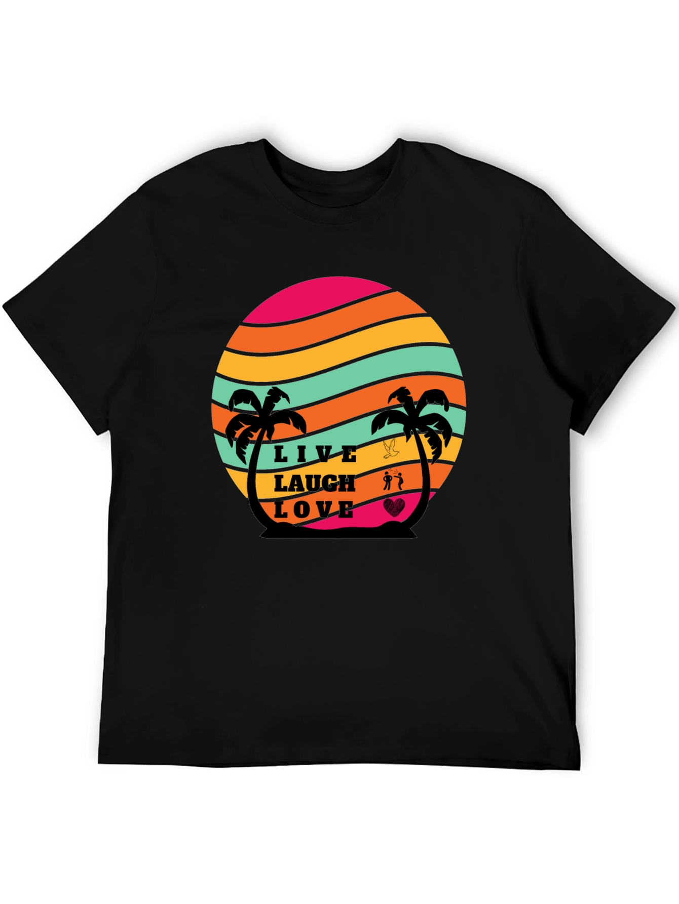 Live Laugh Love Retro Sunset T-Shirt