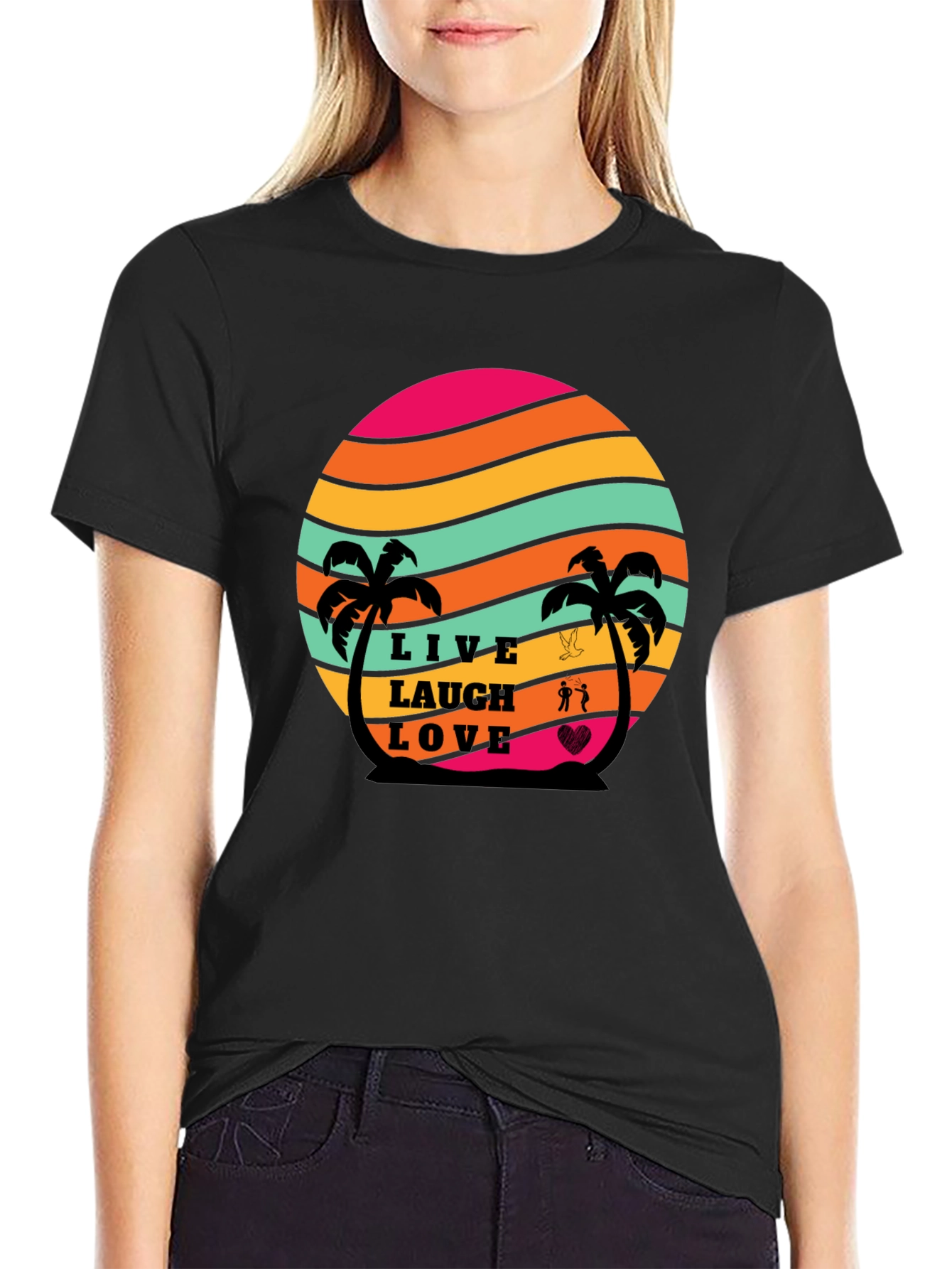Live Laugh Love Retro Sunset T-Shirt