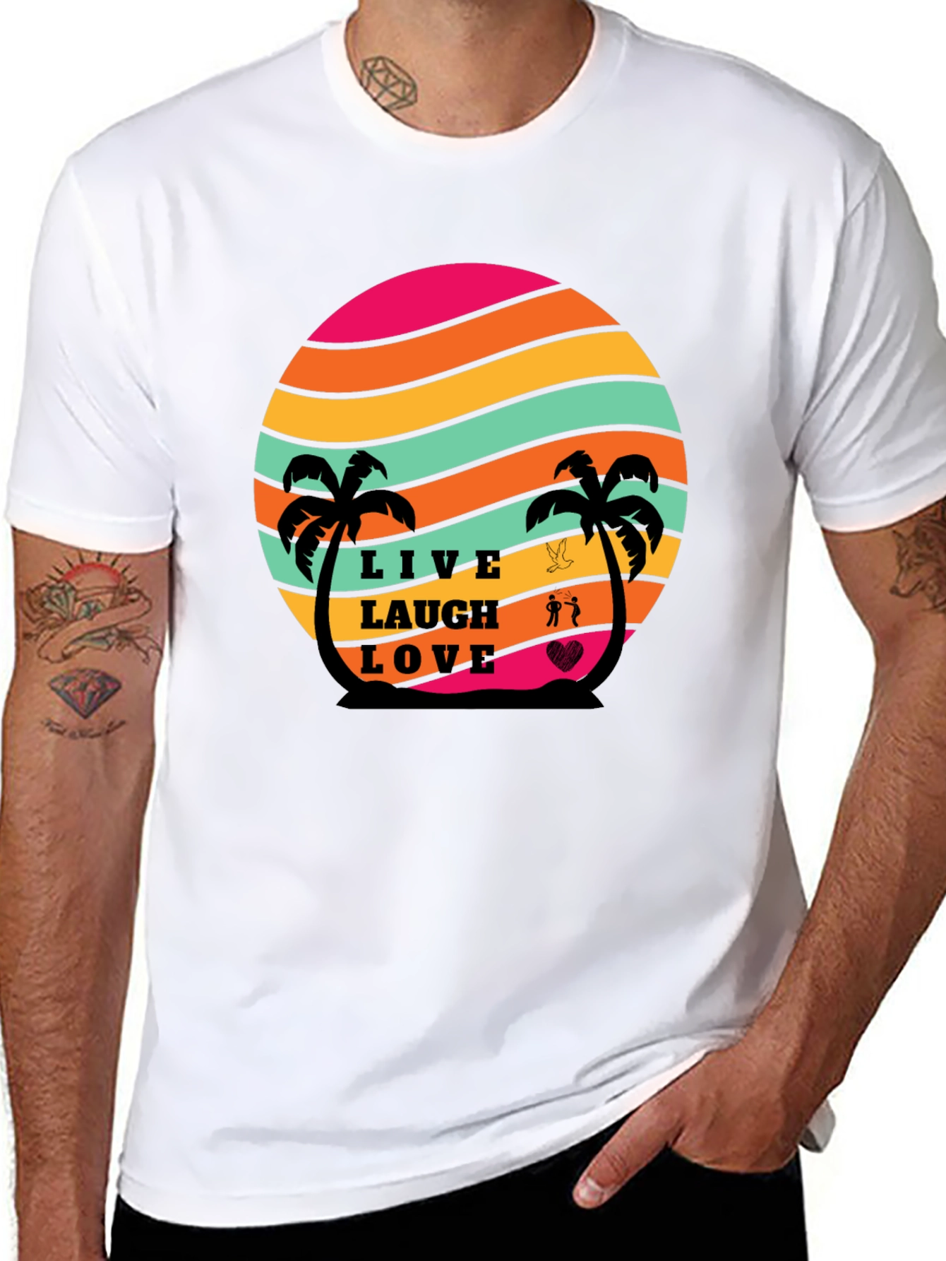 Live Laugh Love Retro Sunset T-Shirt