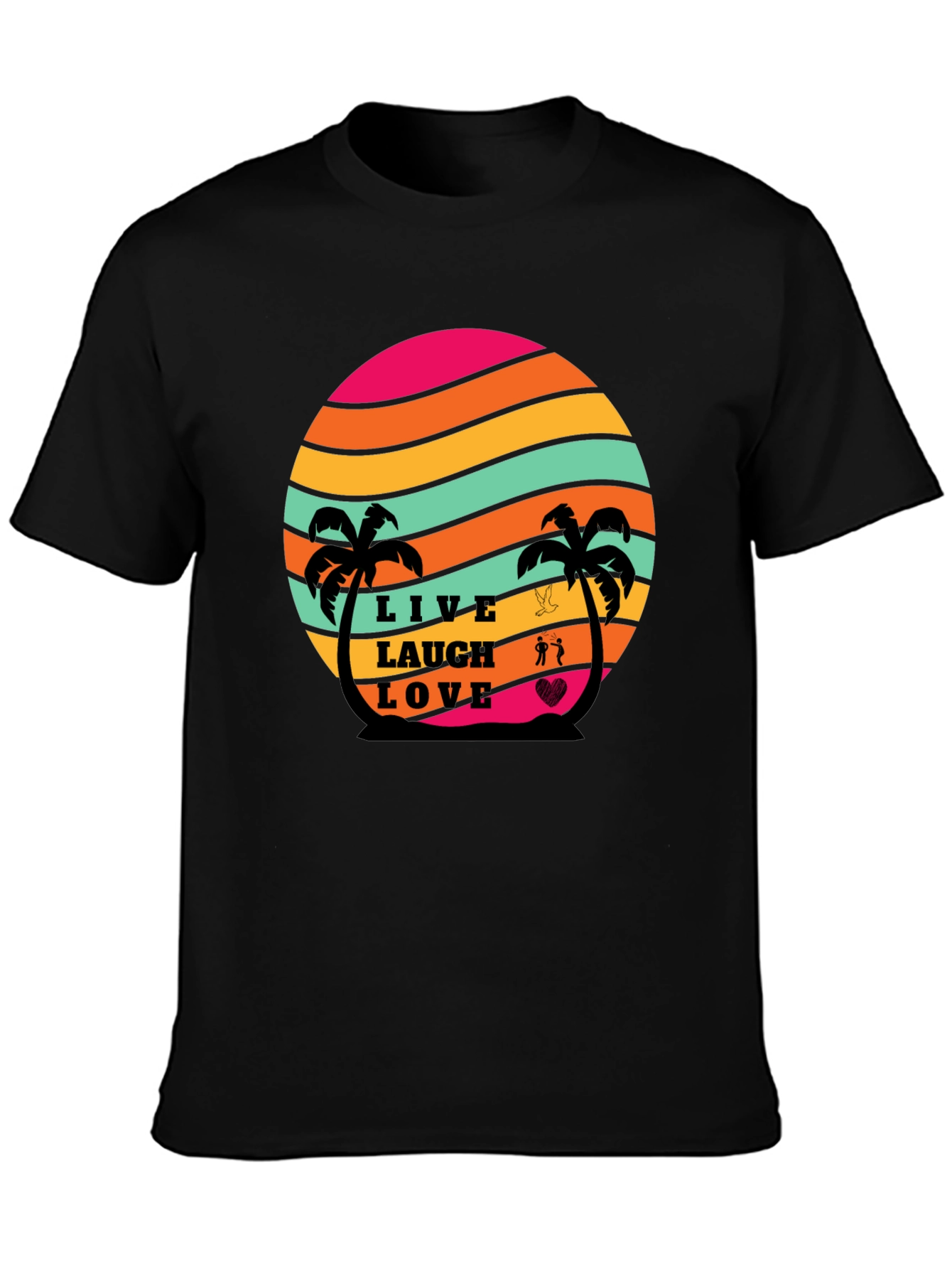 Live Laugh Love Retro Sunset T-Shirt