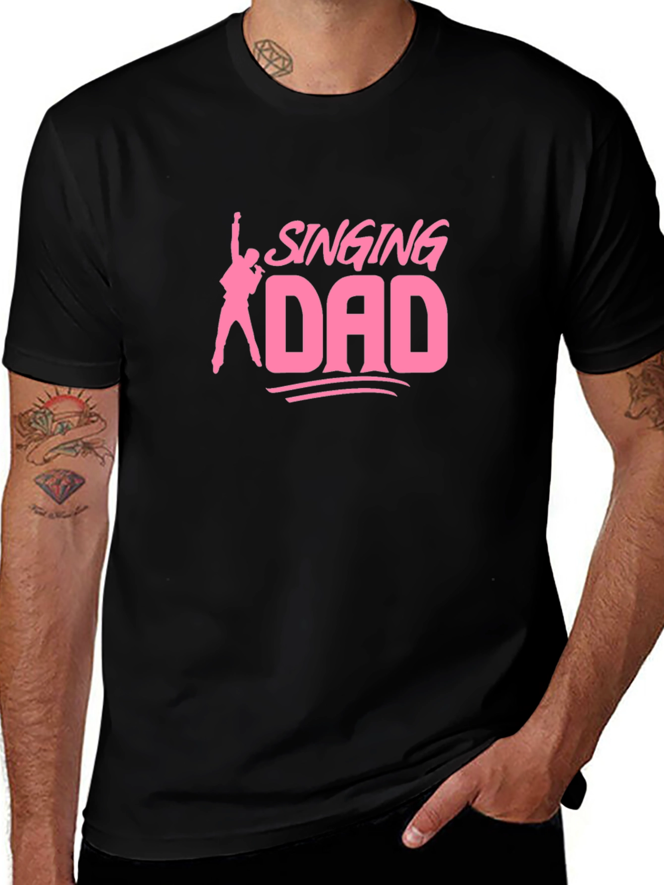 Singing Dad Black T-Shirt - Music Lover Gift