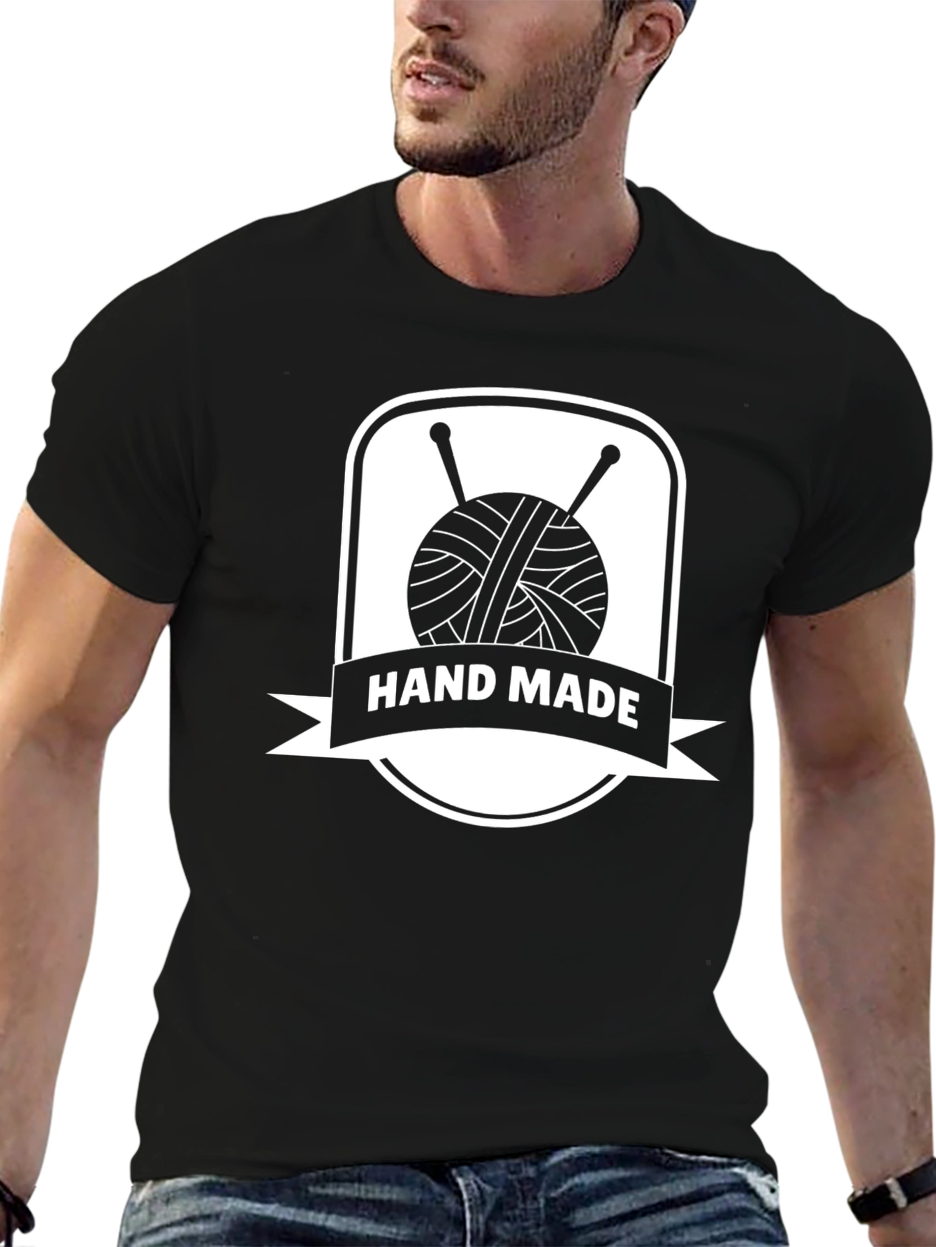 Handmade Knit T-Shirt - Yarn & Needles Design