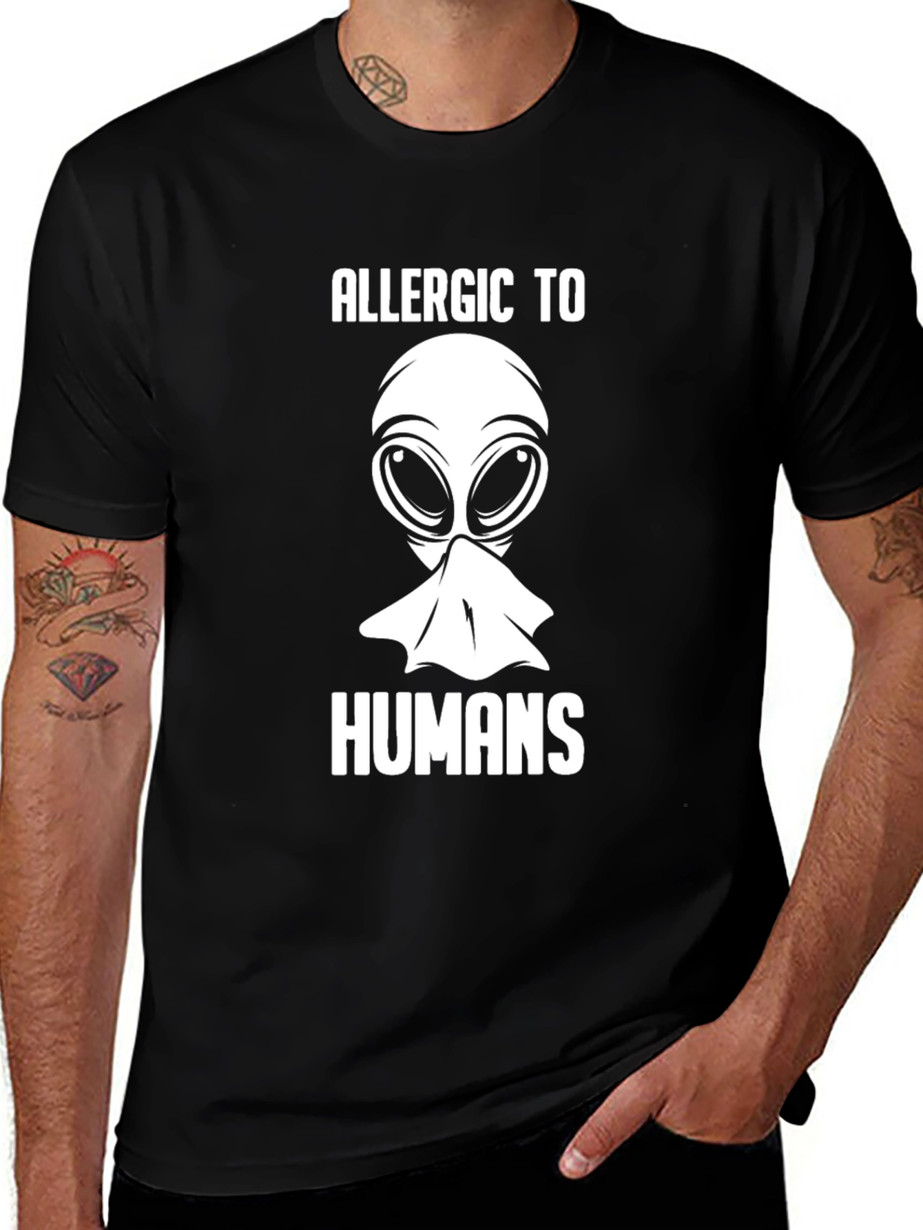 Allergic to Humans Alien T-Shirt