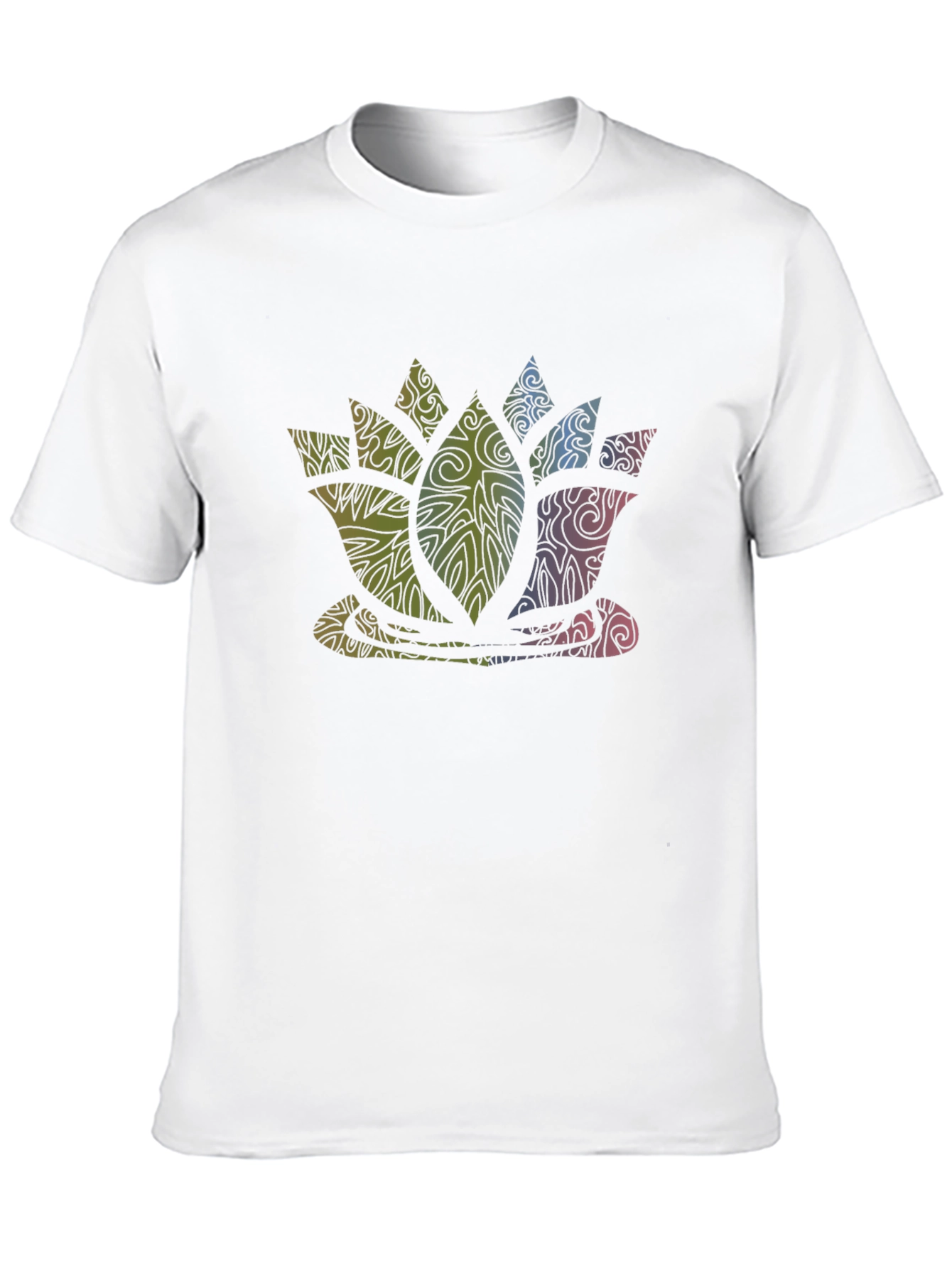 Lotus Flower Graphic Print Tee - Black